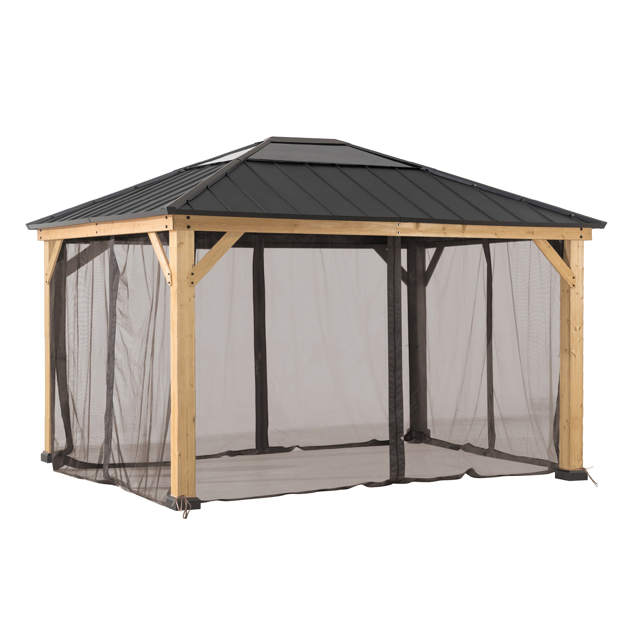 Sunjoy 15-ft x 13-ft Brown Gazebo replacement netting