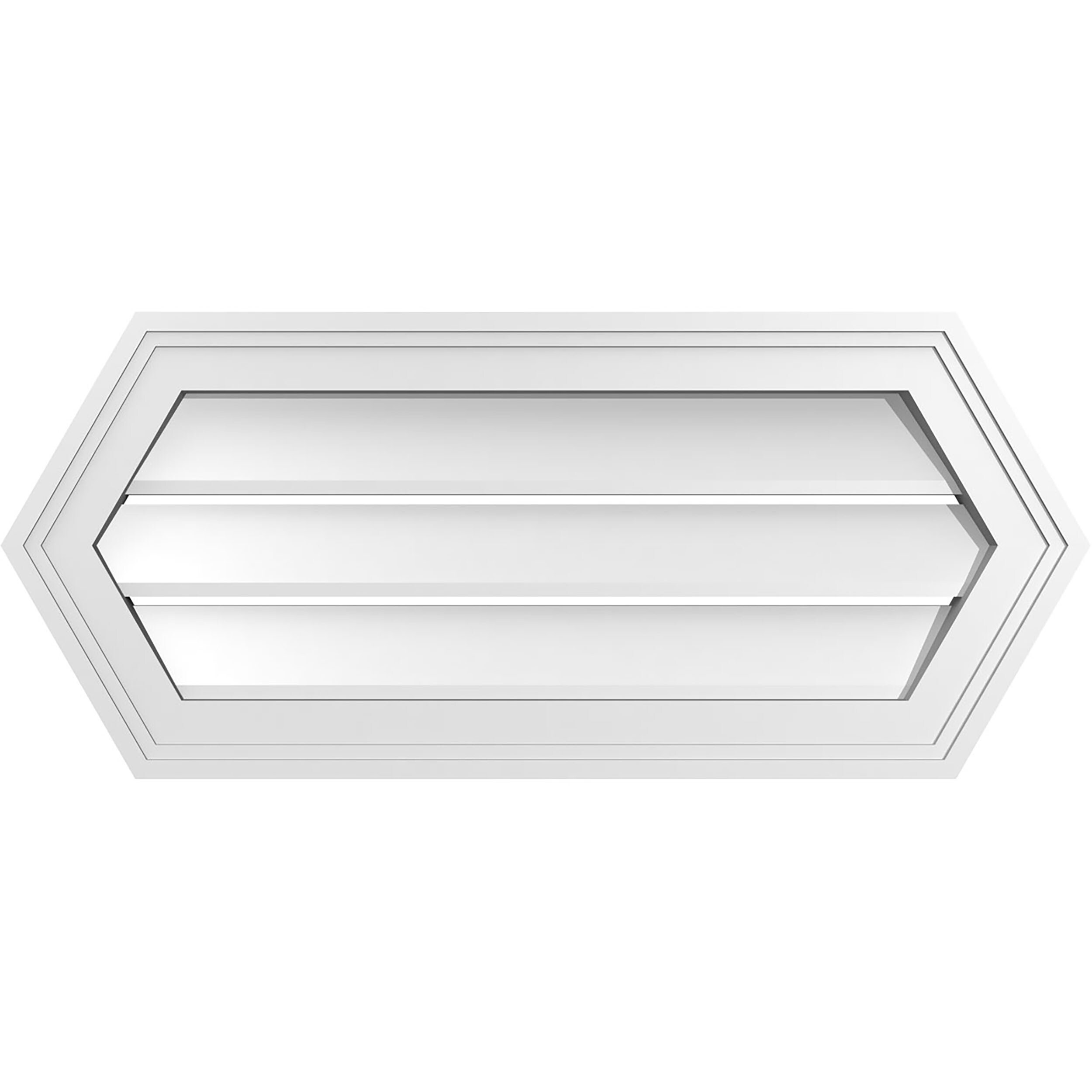 Ekena Millwork GVPHP28X1202SF 28-Inches x 12-Inches Off-white Peaked PVC Gable Louver Vent