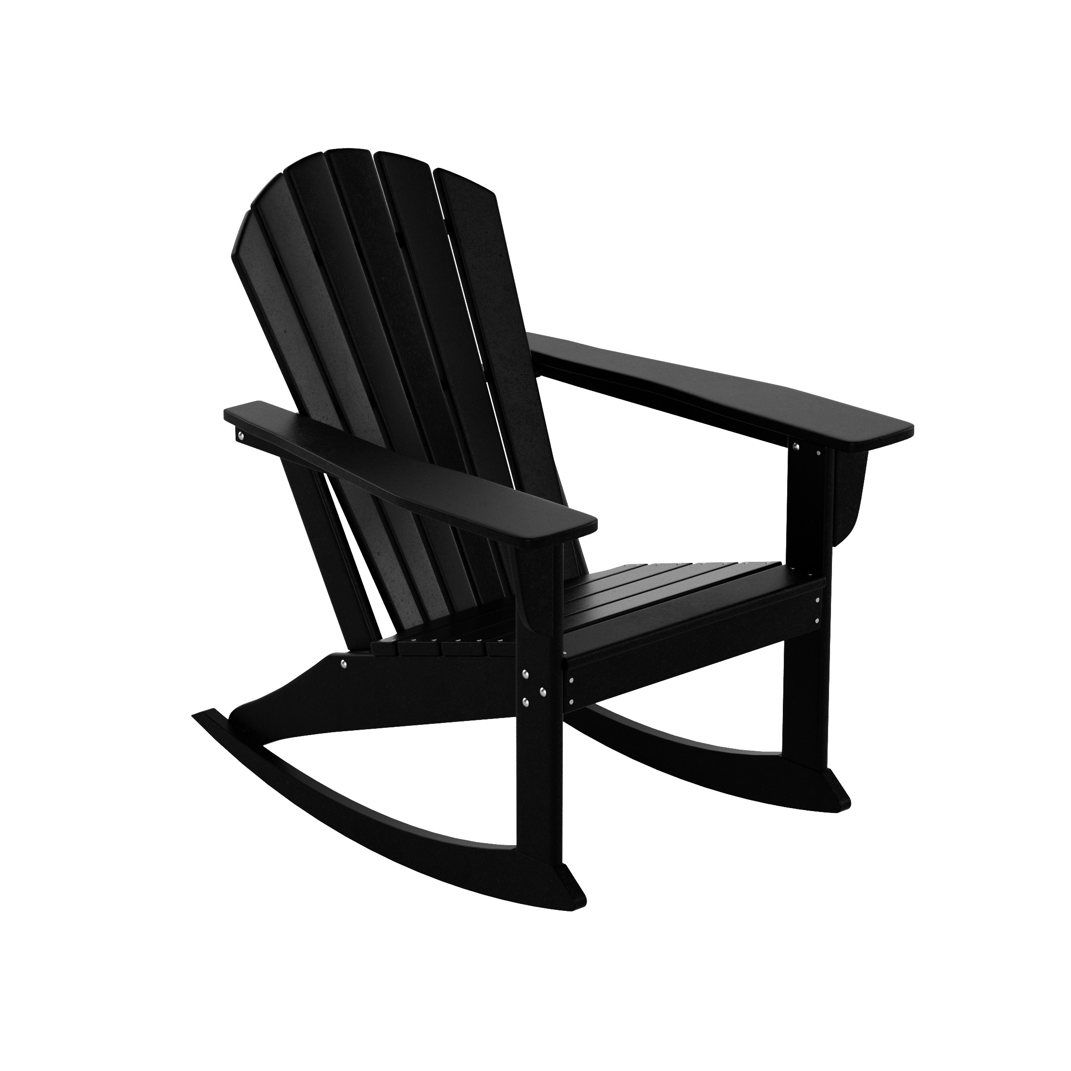 Westin Furniture OP5003-BK Altura Black HDPE Frame Rocking Chair with Slat Seat