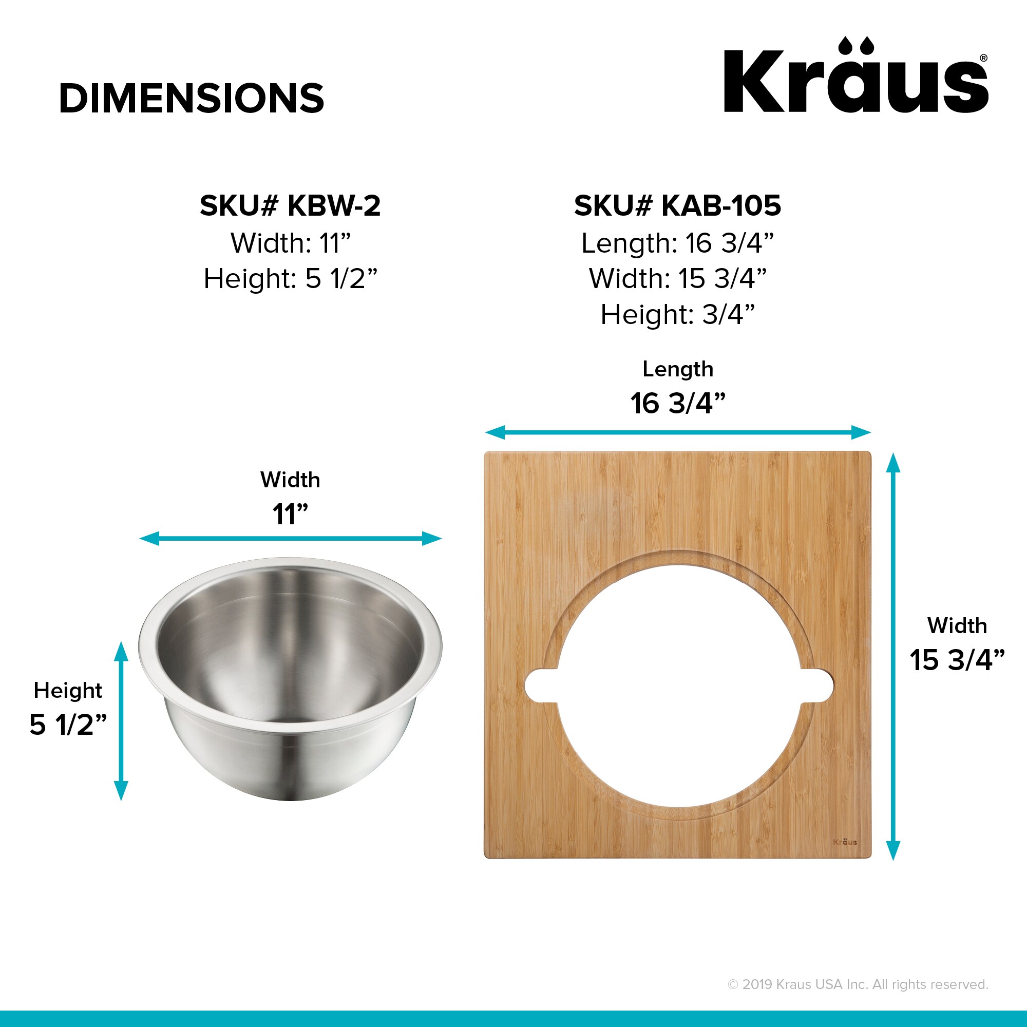 Kraus 2-Piece Kitchen Sink Accessory Kit