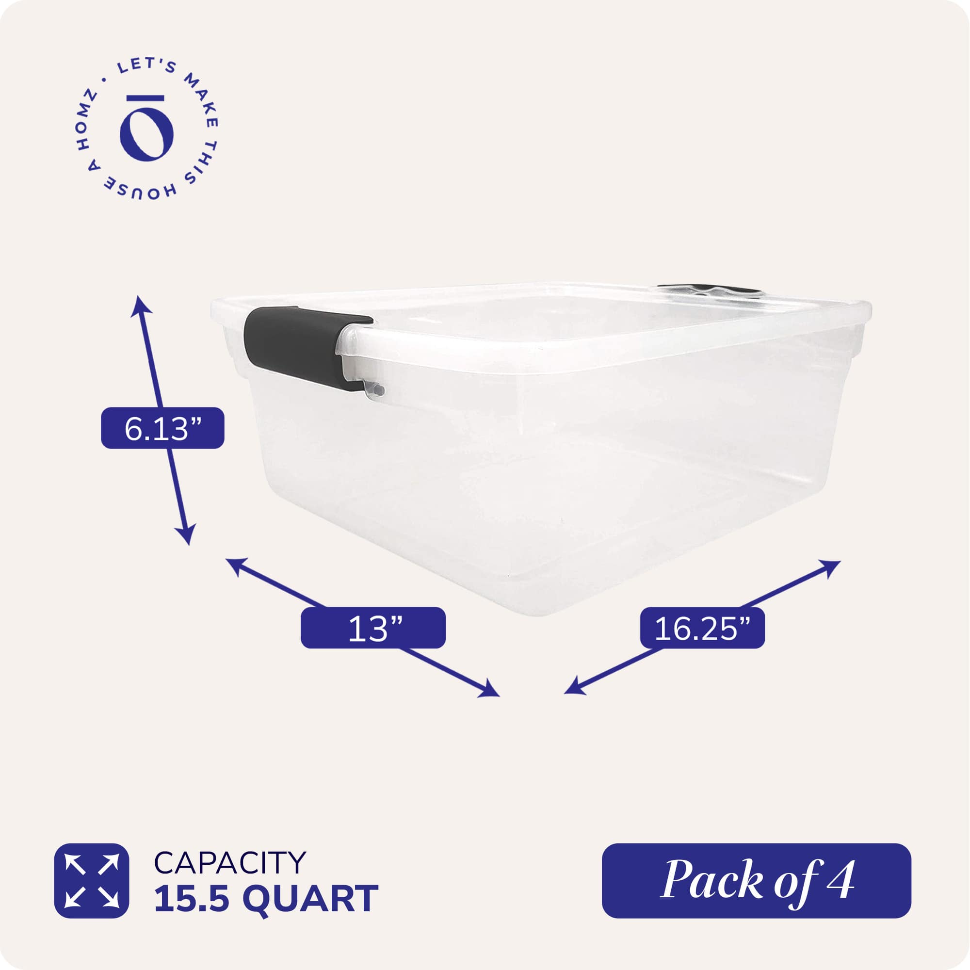 Homz Products 323721 Plastic-Storage-Totes - View #4