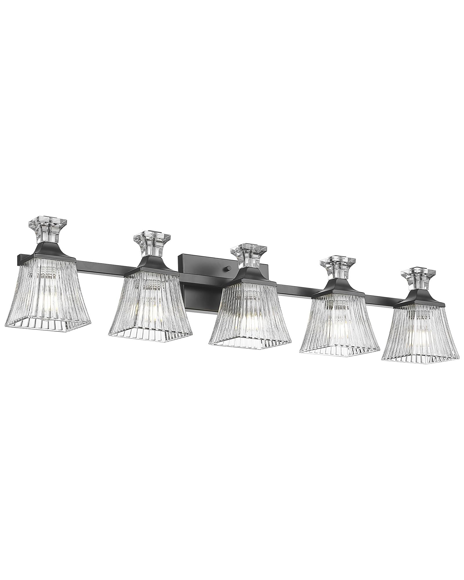 LTMATE LS4FJX77B-5W BK JAZAVA 35.4-in 5 -Light Matte Black Farmhouse Vanity light