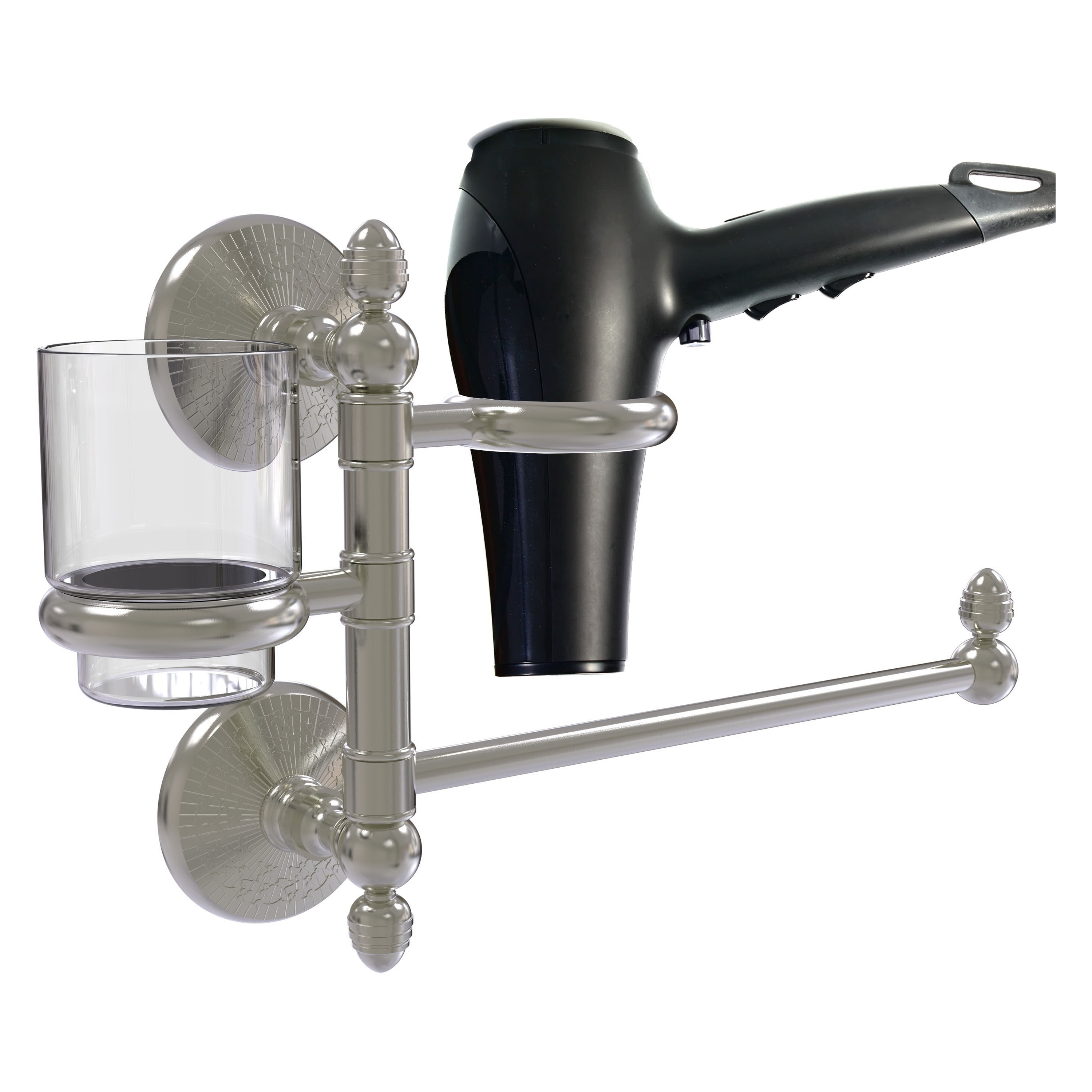 Allied Brass MC-GTBD-1-SN 2 -Piece Monte Carlo Satin Nickel Decorative Bathroom Hardware Set Towel Bar, Included