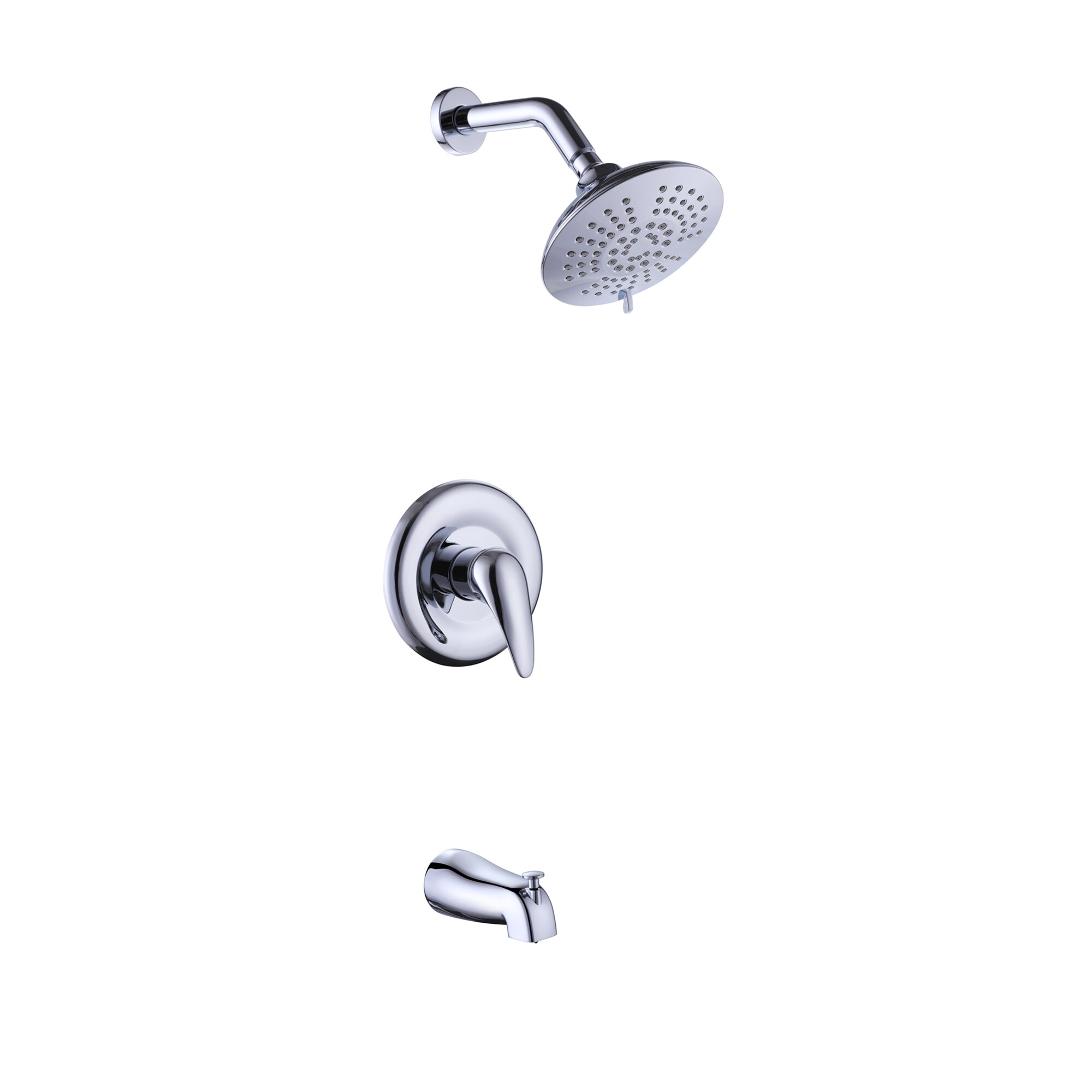 Glacier B.Modern 1-Handle 1-Spray Tub & Shower Faucet in Chrome Valve Included 