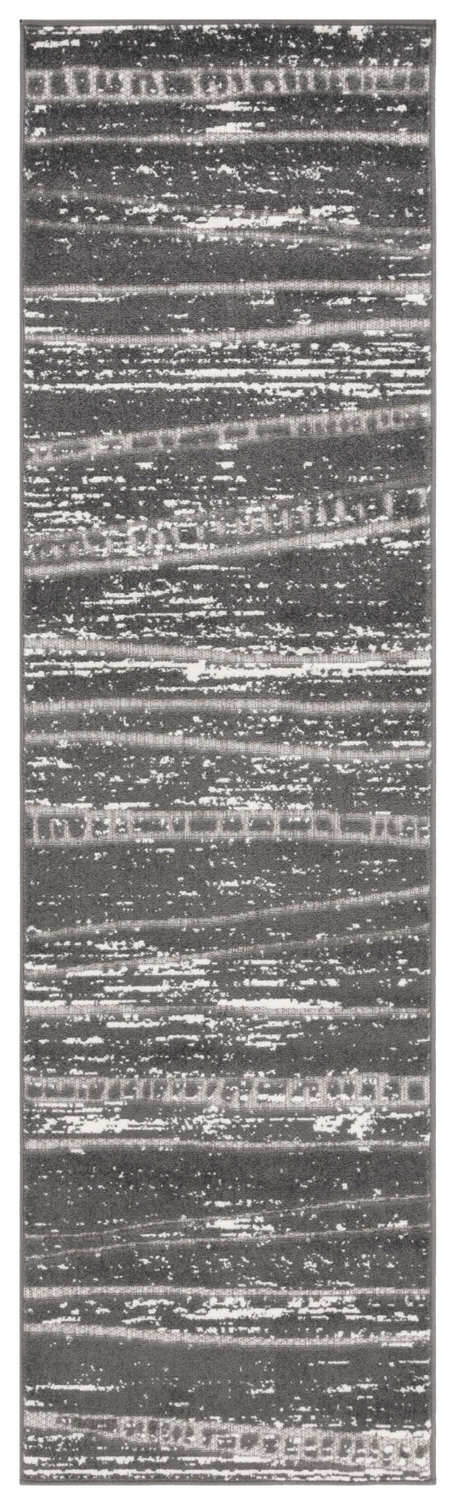 Safavieh COT966F-28 2 x 8 (ft) Loomed Gray Rectangular Indoor/Outdoor Stripe Mid-Century Modern Runner rug