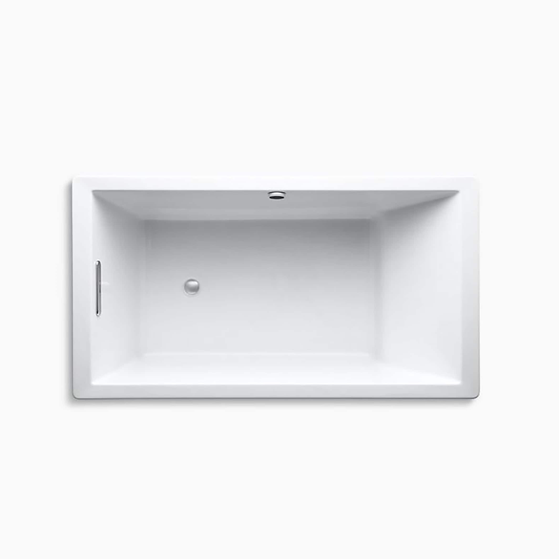 KOHLER Underscore 36-in x 66-in White Acrylic Drop-In Soaking Bathtub  (Reversible Drain) in the Bathtubs department at