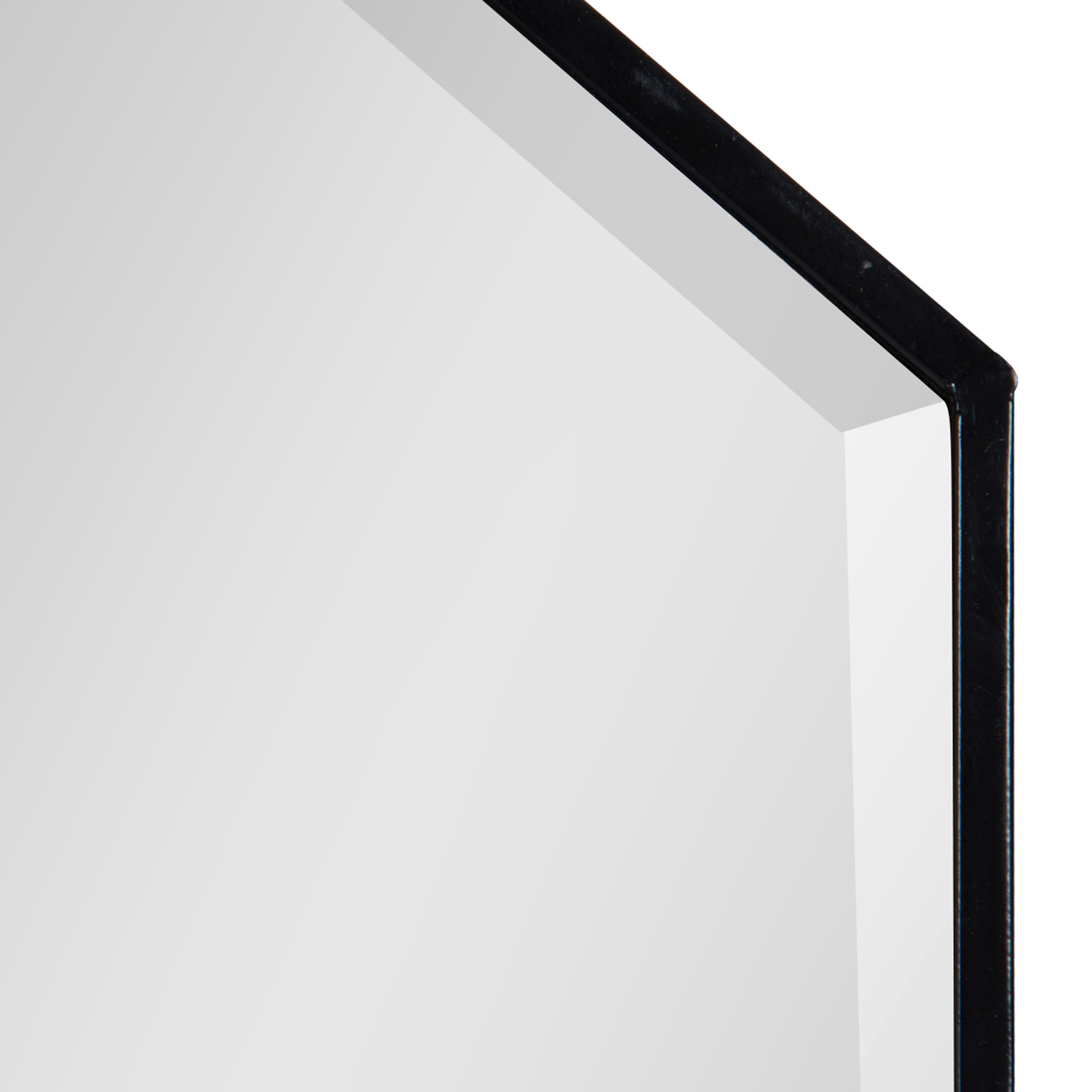 Roycen 10" x 42" Black Metal Geometric Accent Mirror