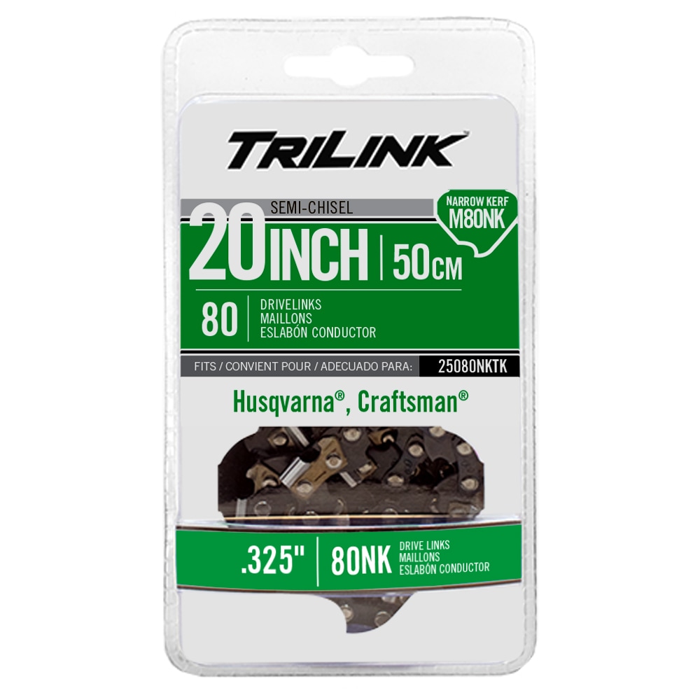 TriLink 25080NKTK 80 Link Replacement Chainsaw Chain For 20-in , 0.050-in Gauge , 0.325-in Pitch