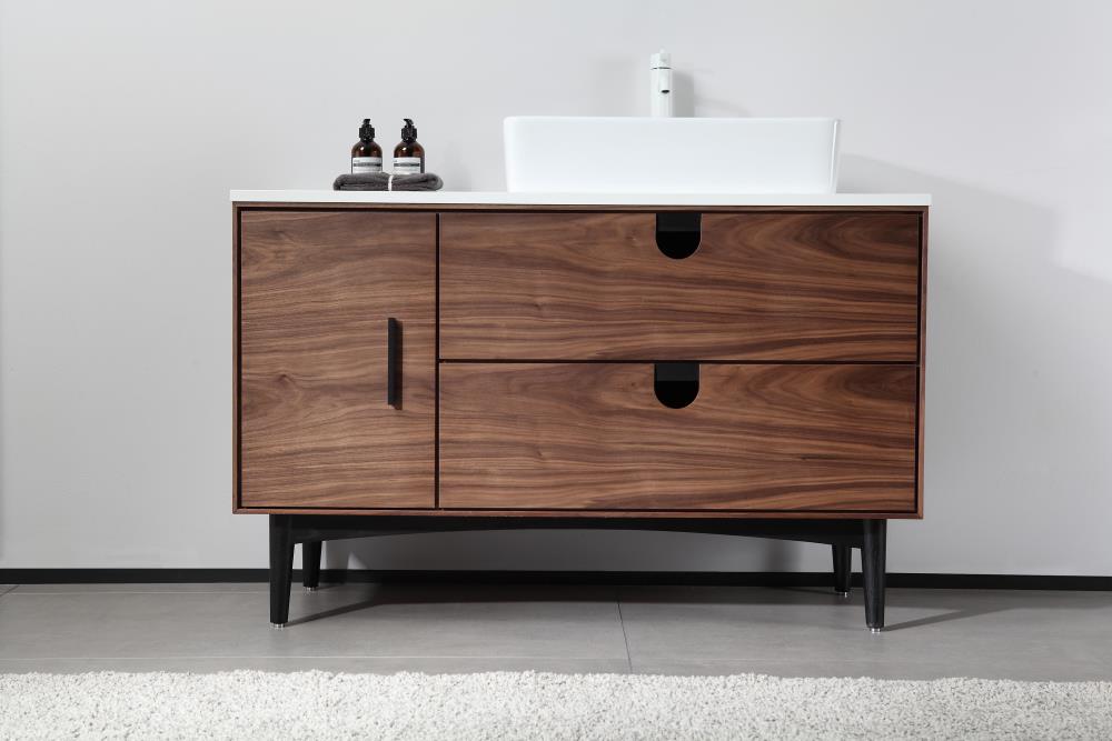 CARTISAN DESIGN Ceres 48-in Walnut Single Sink Bathroom Vanity with ...