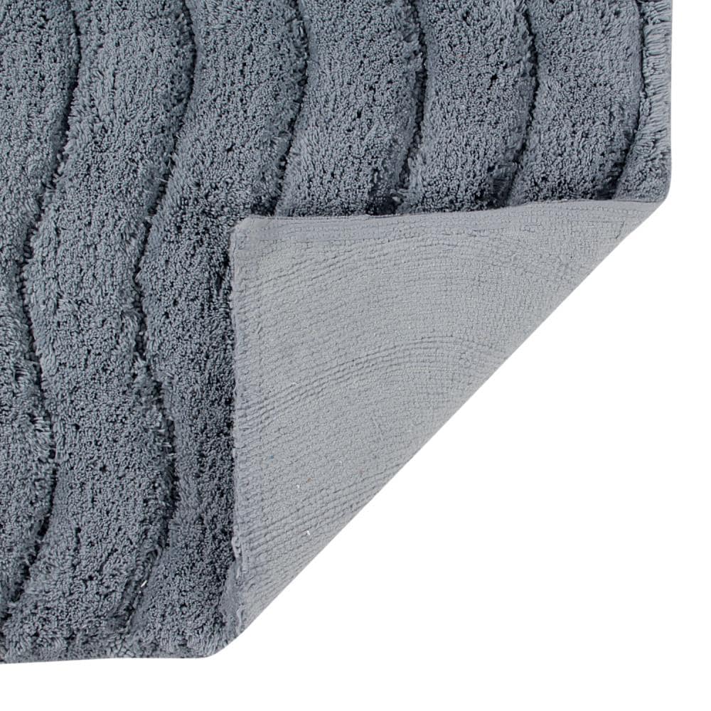 Better Trends Indulgence Bath Rug 30-in x 30-in Gray Cotton Bath Rug in ...