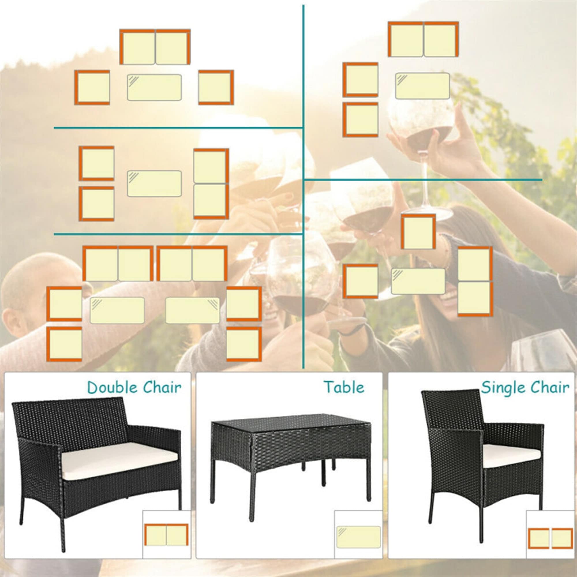 BABOOM BOM-W63755-CO Patio-Conversation-Sets - View #6