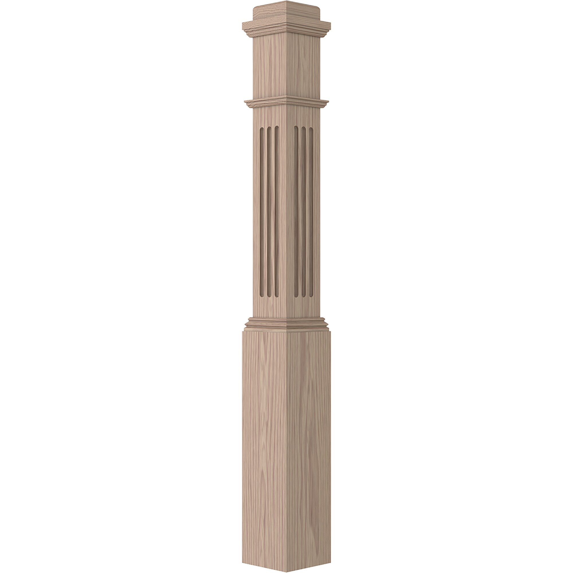 L.J. Smith Stair Systems LJF-4091-HK 6.25-in x 55-in Unfinished Hickory Universal Stair Newel Post