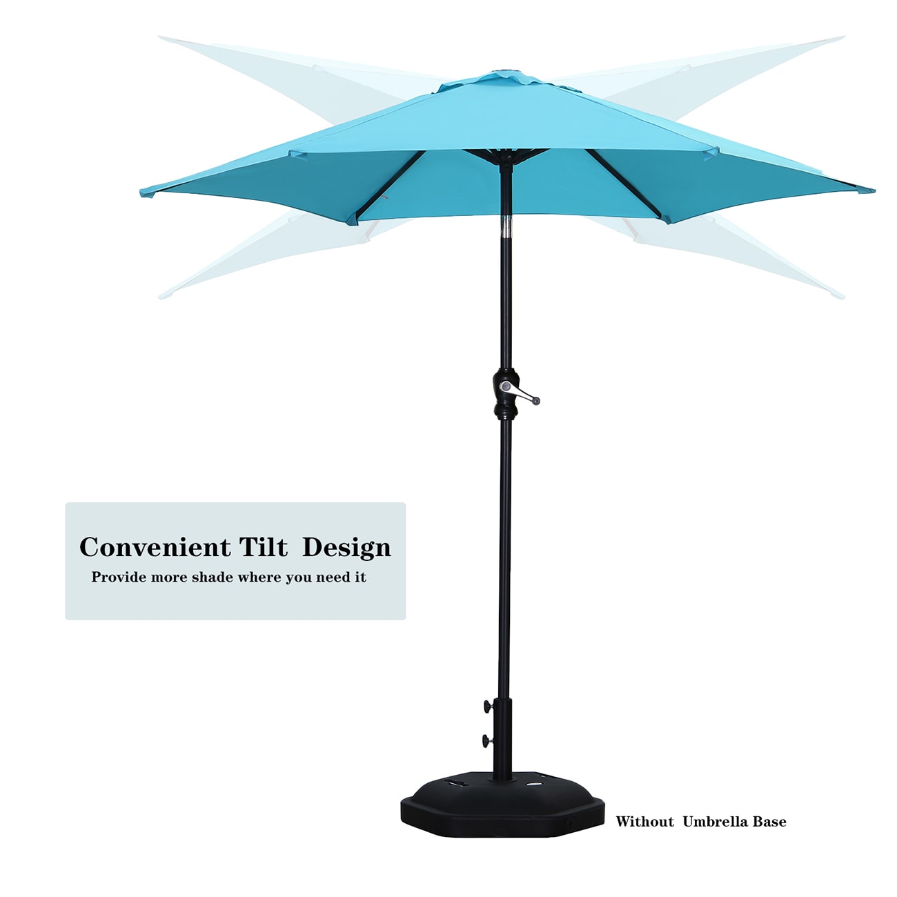 Ainfox 7.5-ft Steel Blue Garden Patio Umbrella #GNRQVXI3