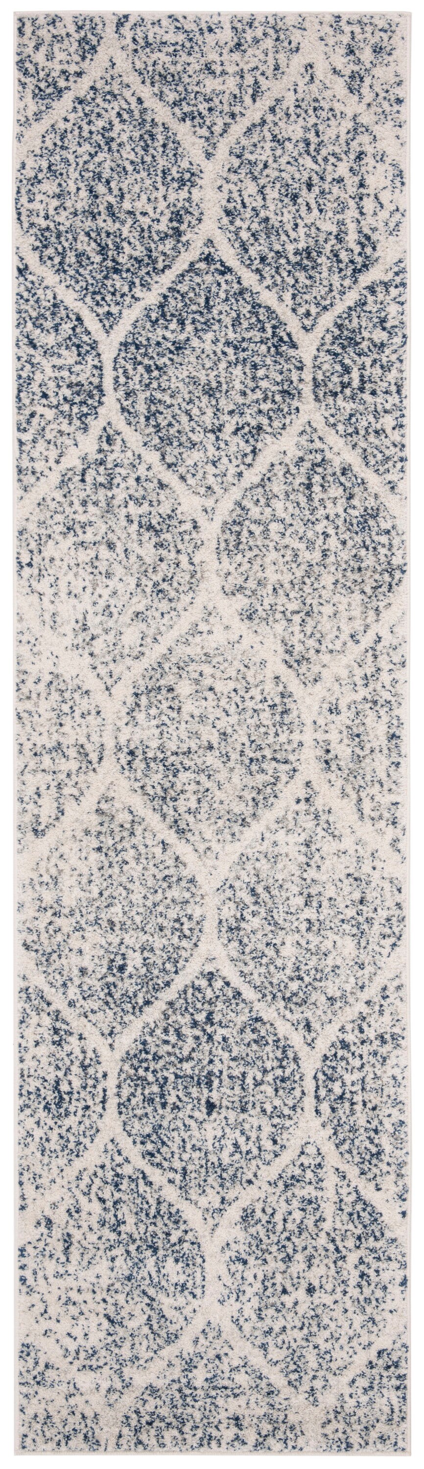 Safavieh MAD604A-212 Madison Westmont 2 x 12 (ft) Loomed Synthetic Cream/Royal Blue Rectangular Indoor Trellis Farmhouse/Cottage Runner rug