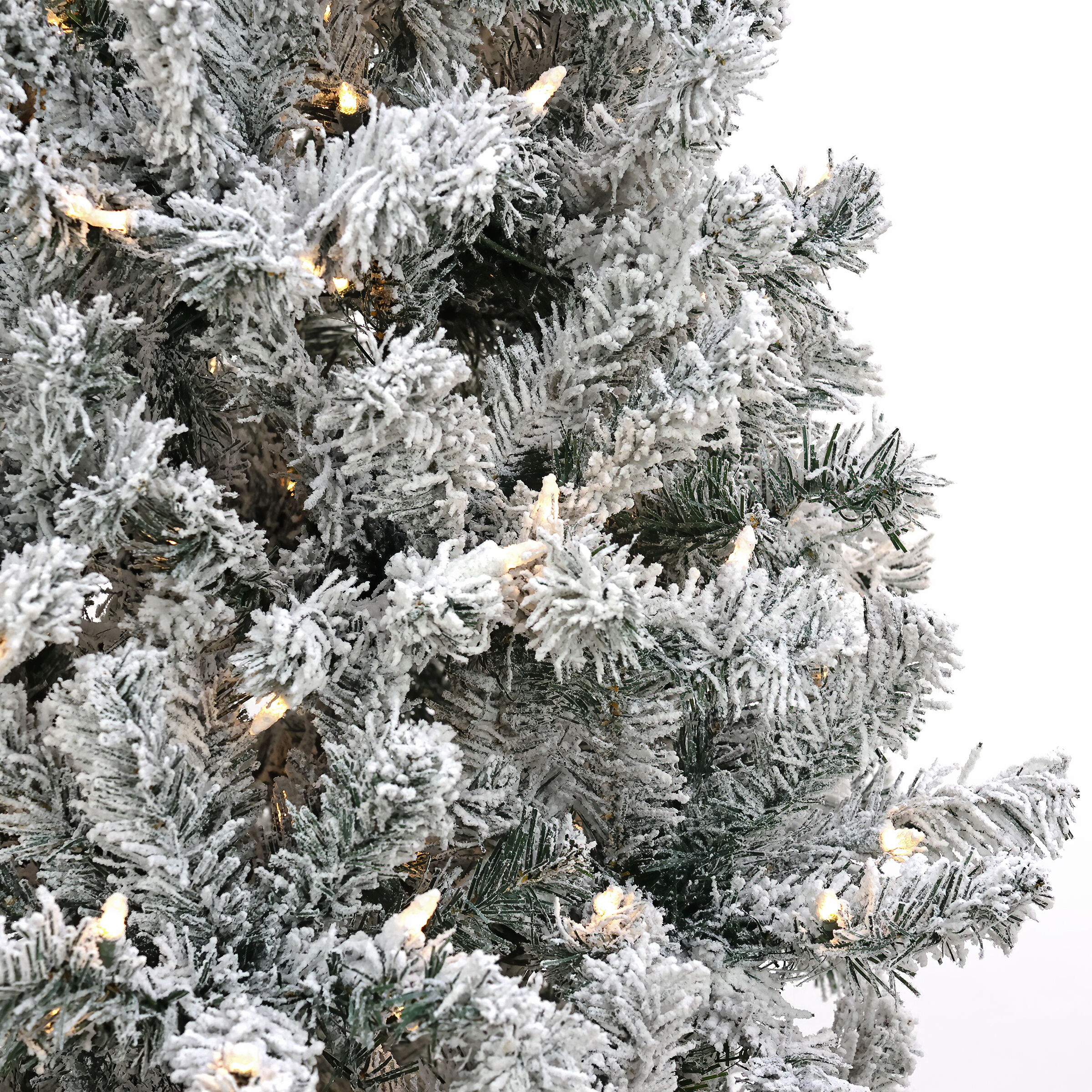 National Tree Company 6-ft Pre-lit Slim Flocked Artificial Christmas ...