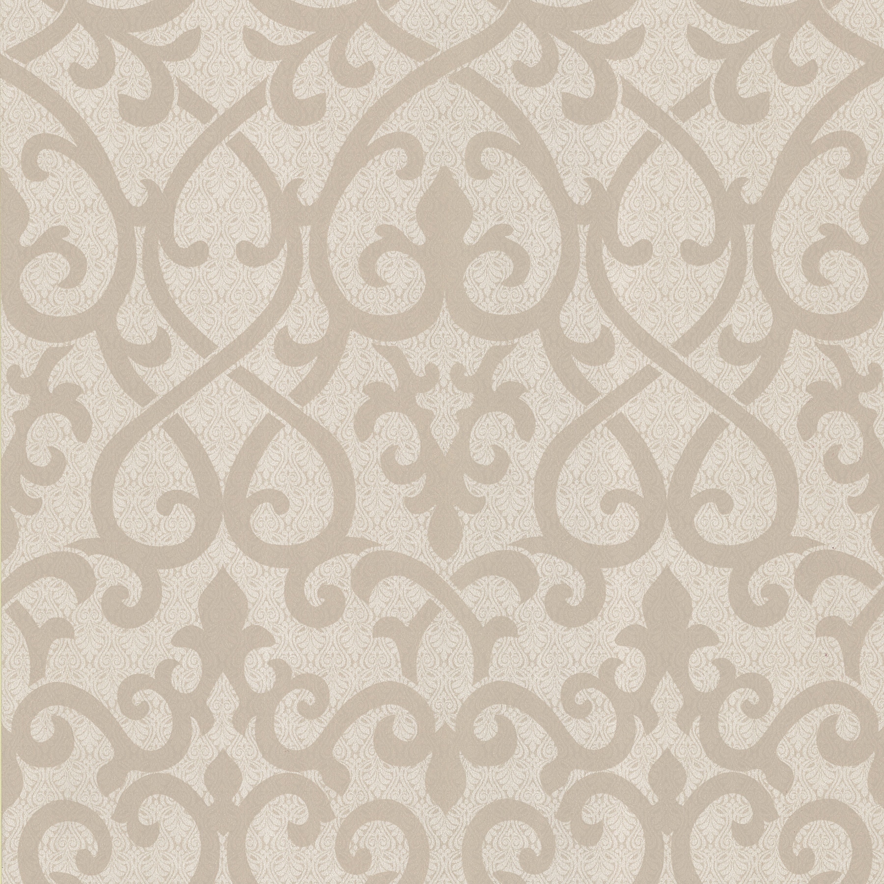 Blush Pink and Cream Damask Non-Woven Wallpaper Roll