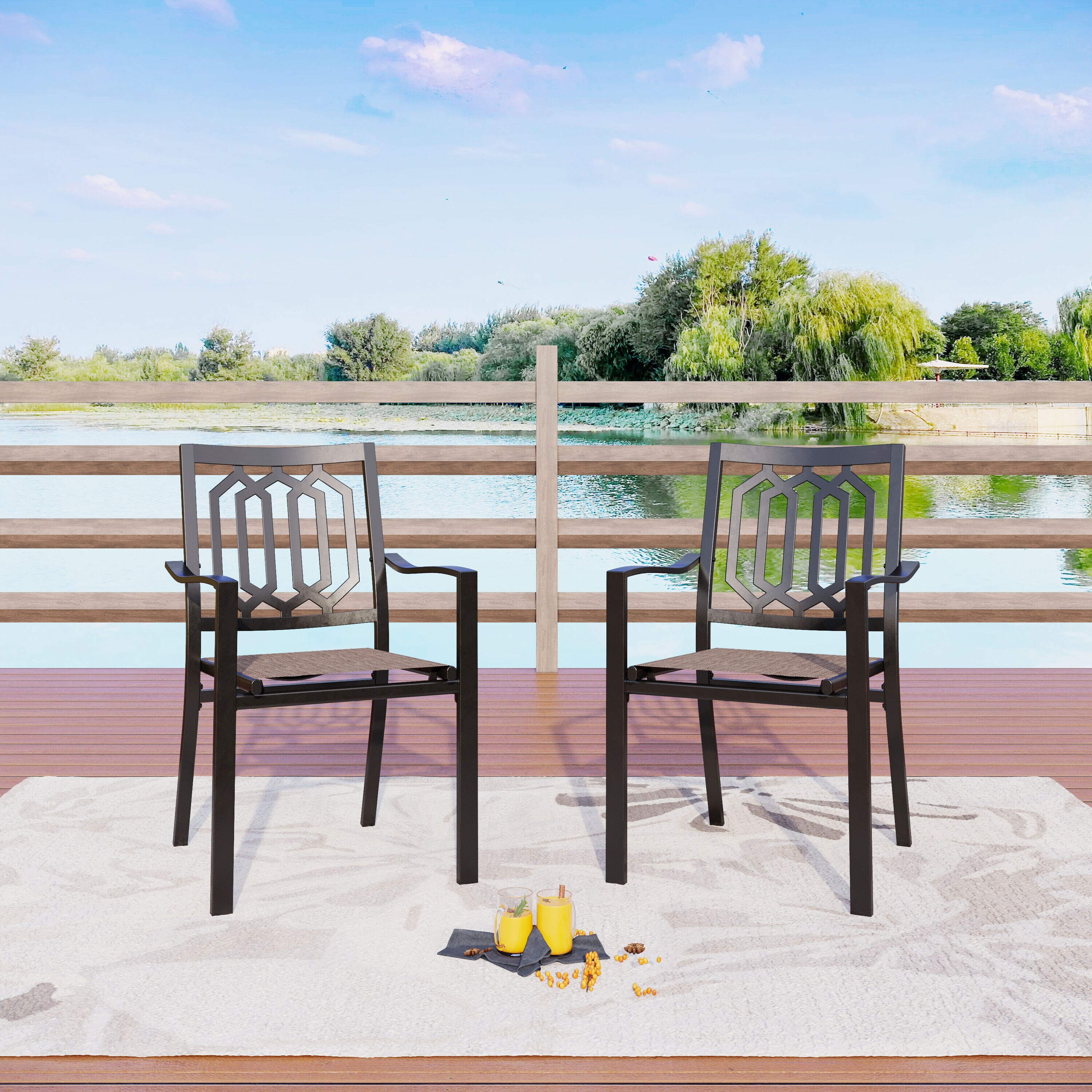 Patio Premier 16 in. L x 15 in. W x 2.5 H Square Outdoor Dining Chair Seat Cushion (2-Pack)