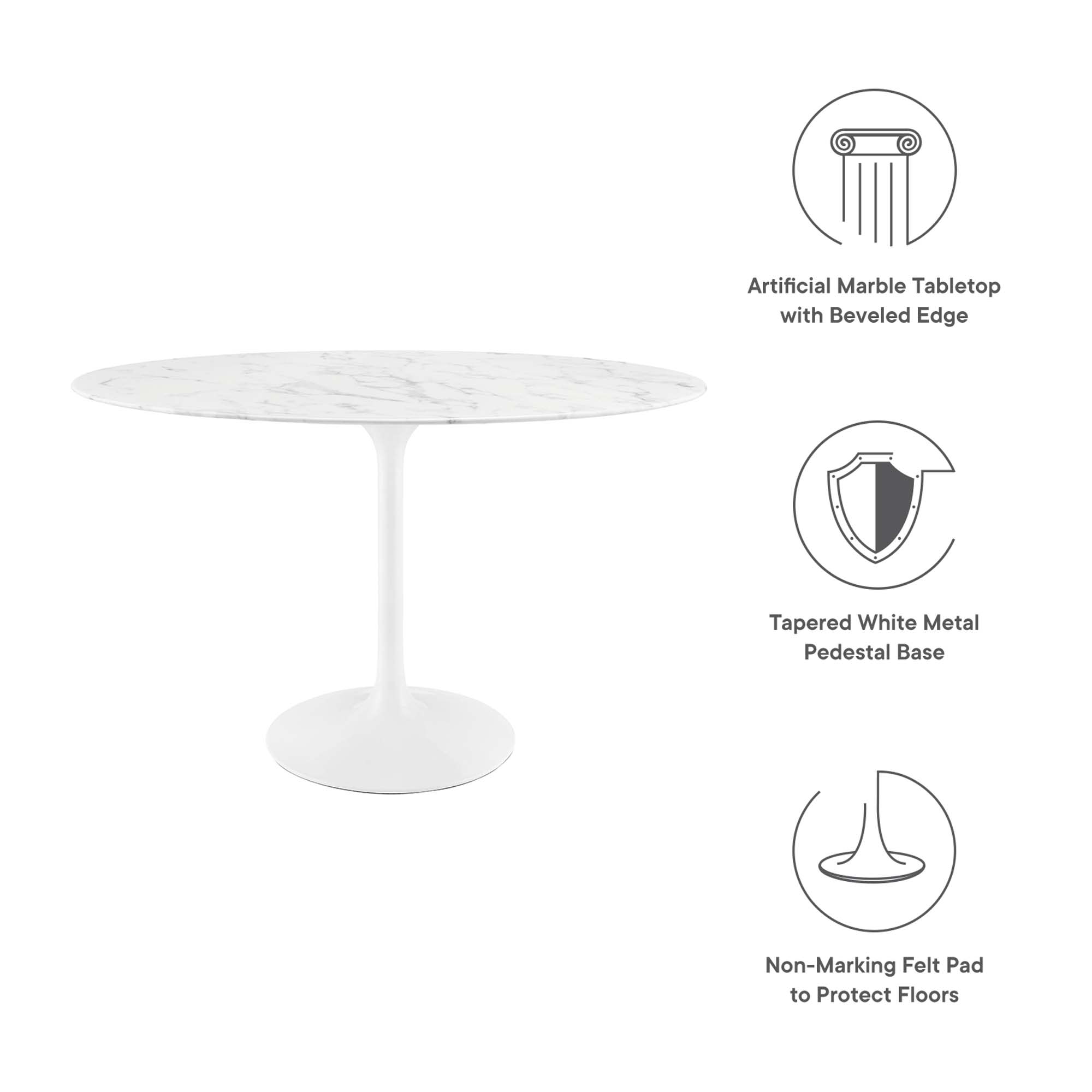 Modway EEI-2021-WHI Dining-Tables - View #2