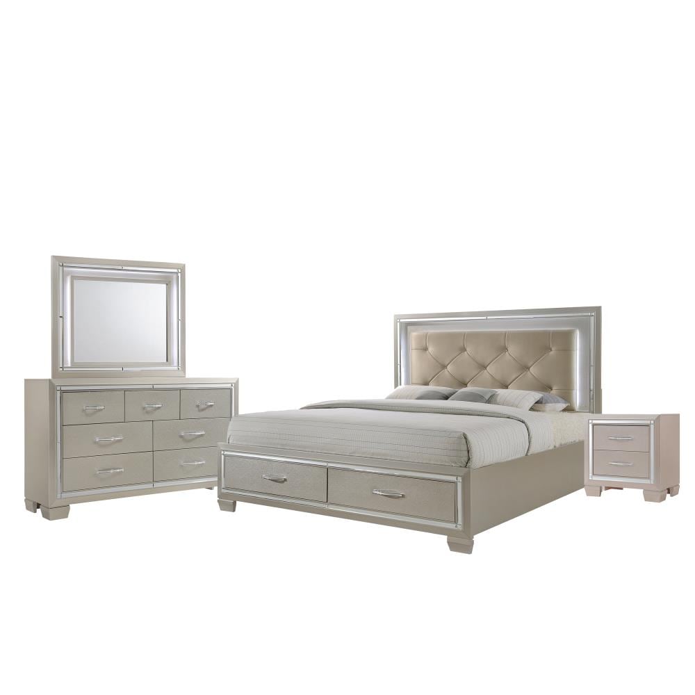Picket House Furnishings LT1504QB Glamour Champagne Queen Bedroom Set