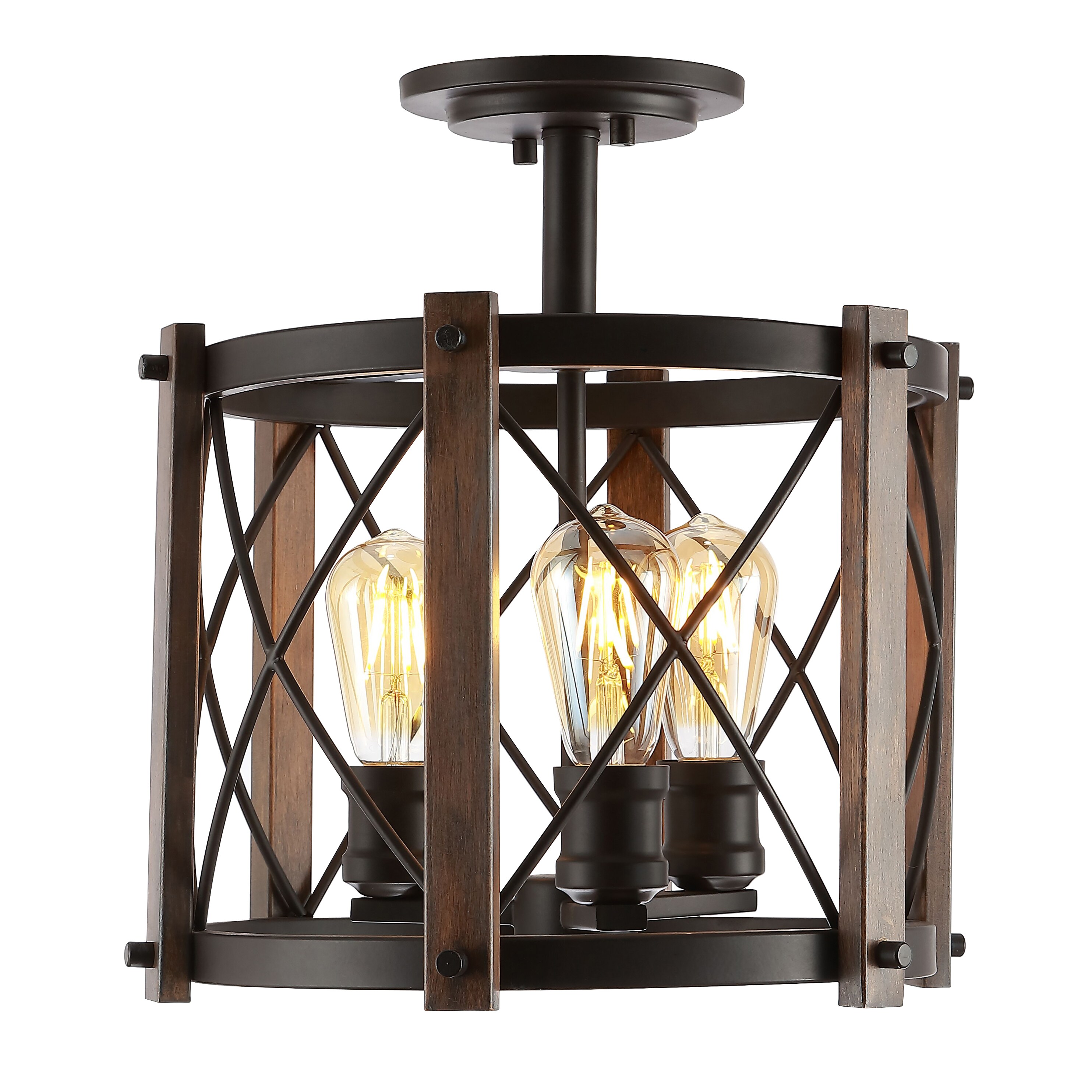 Ferme 14" 3-Light Oil Rubbed Bronze Farmhouse Flush Mount