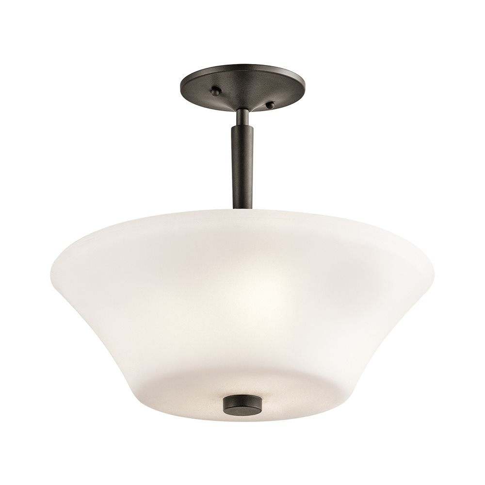 Olde Bronze Aubrey 3-Light Semi-Flush Mount with Satin Etched Glass