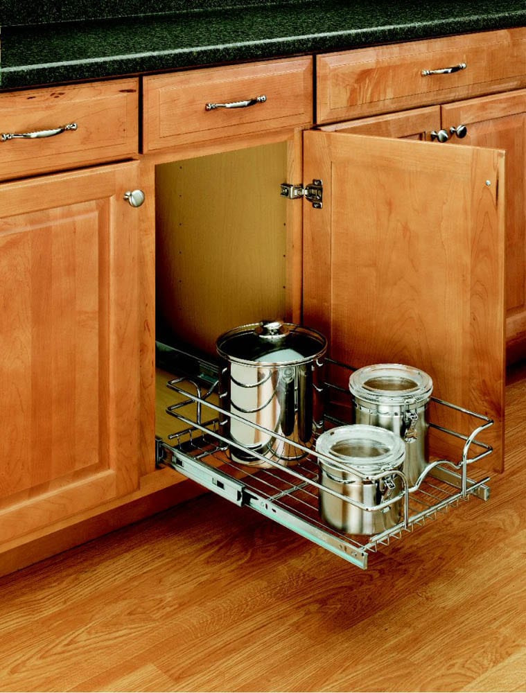 Simply Put 20.5-in W x 14.6875-in H 2-Tier Cabinet-mount Metal Soft Close  Pull-out Sliding Basket Kit in the Cabinet Organizers department at