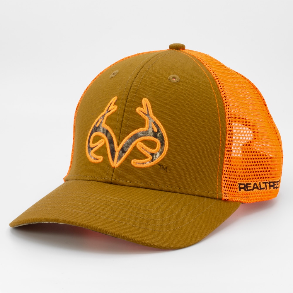 Realtree RTR-0281GS Men's Duck Brown/Blaze Cotton/Polyester Baseball cap