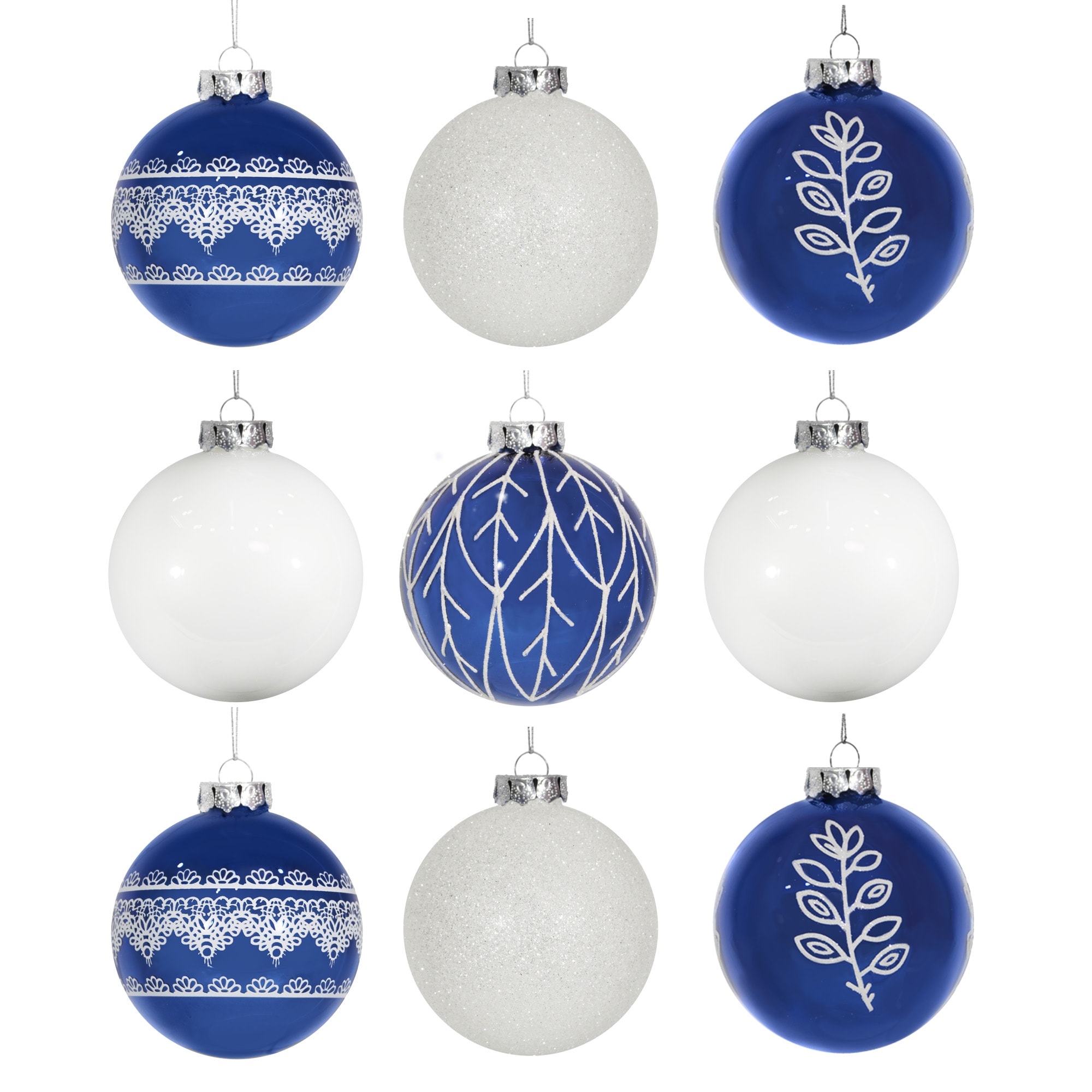 Holiday Living 9-Pack Multiple Colors/Finishes Ball Indoor Ornament Set ...