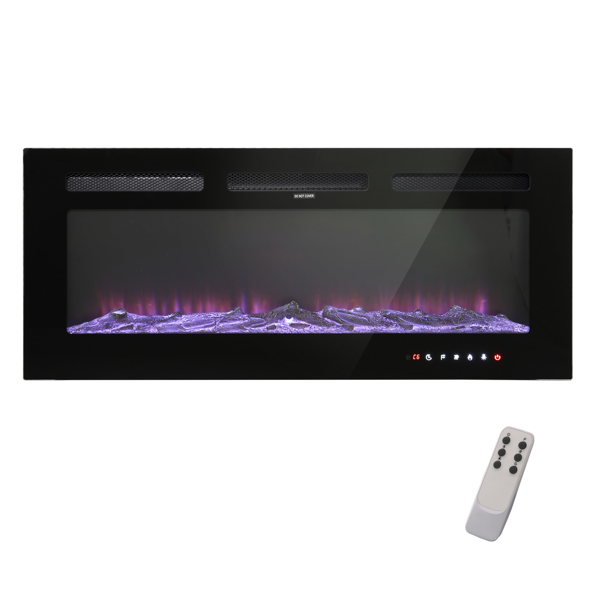CASAINC CA-CYFPINS01 42-Inches W Black Wall mount LED Wall-mount Electric Fireplace with Remote Control Included