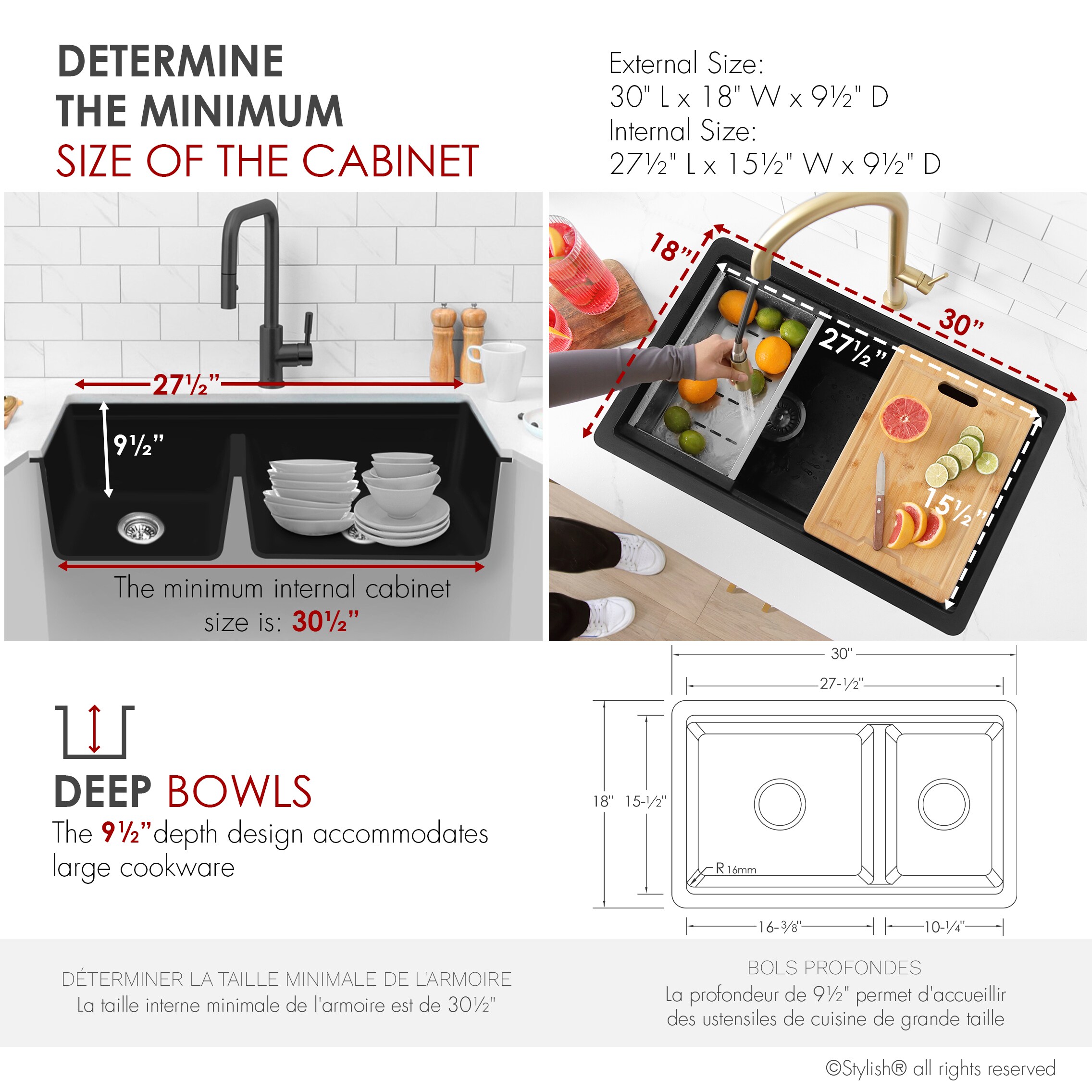 Stylish S-831WN Kitchen-Sinks - View #4