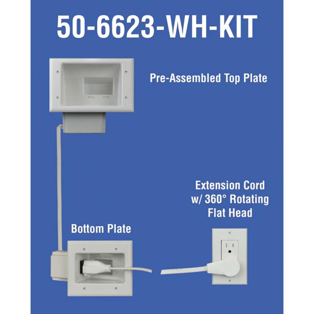 DataComm 50-6623-WH-KIT Flat Screen TV Cable Concealer Kit with Power –  Totality Solutions Inc.