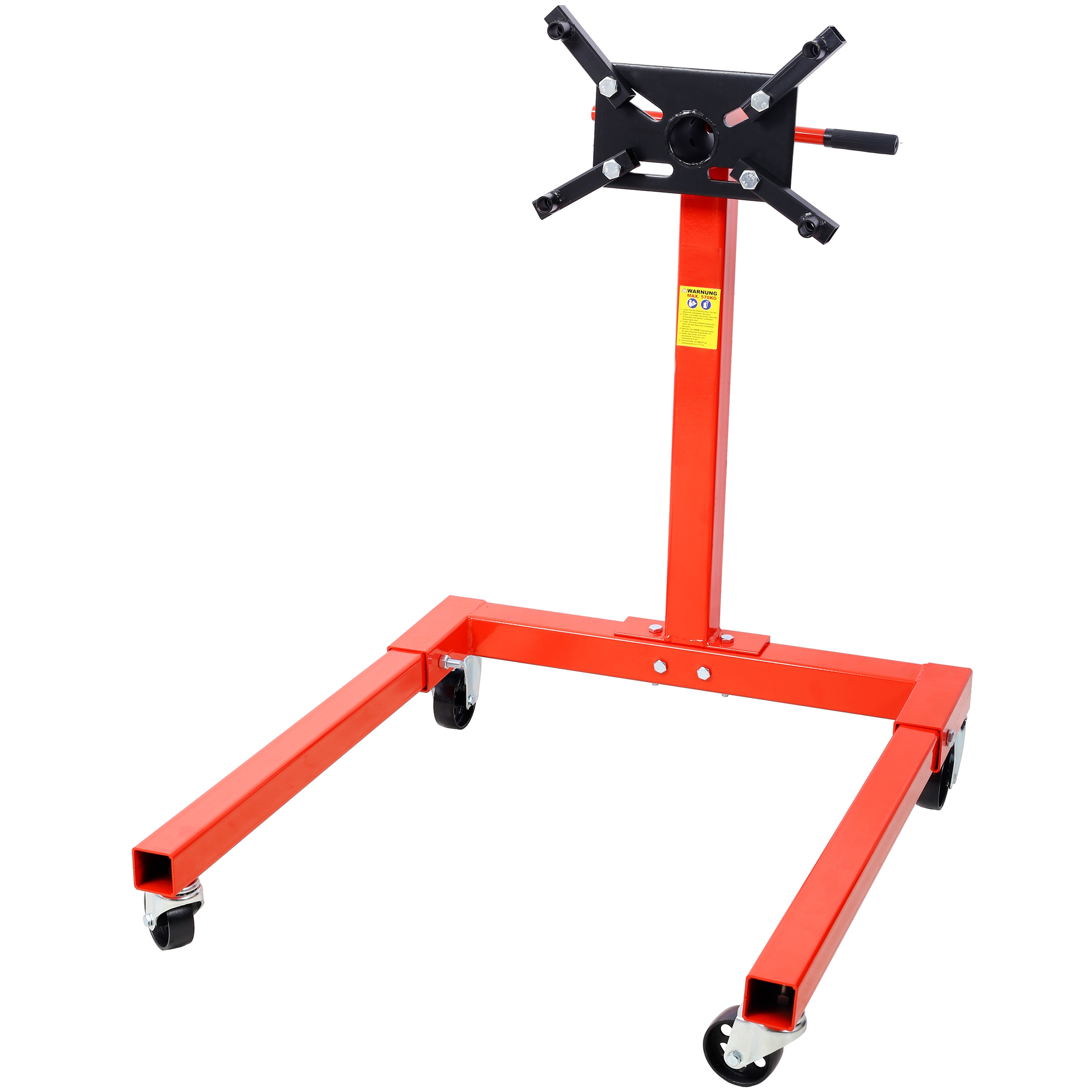 Kahomvis GH-2QP214-03 Engine Stand 1500 LBS Motor Stand with 4 Wheels 360 Degree Rotating Head and 4 Adjustable Arms Metal Engine Holder for Garage Auto Repair