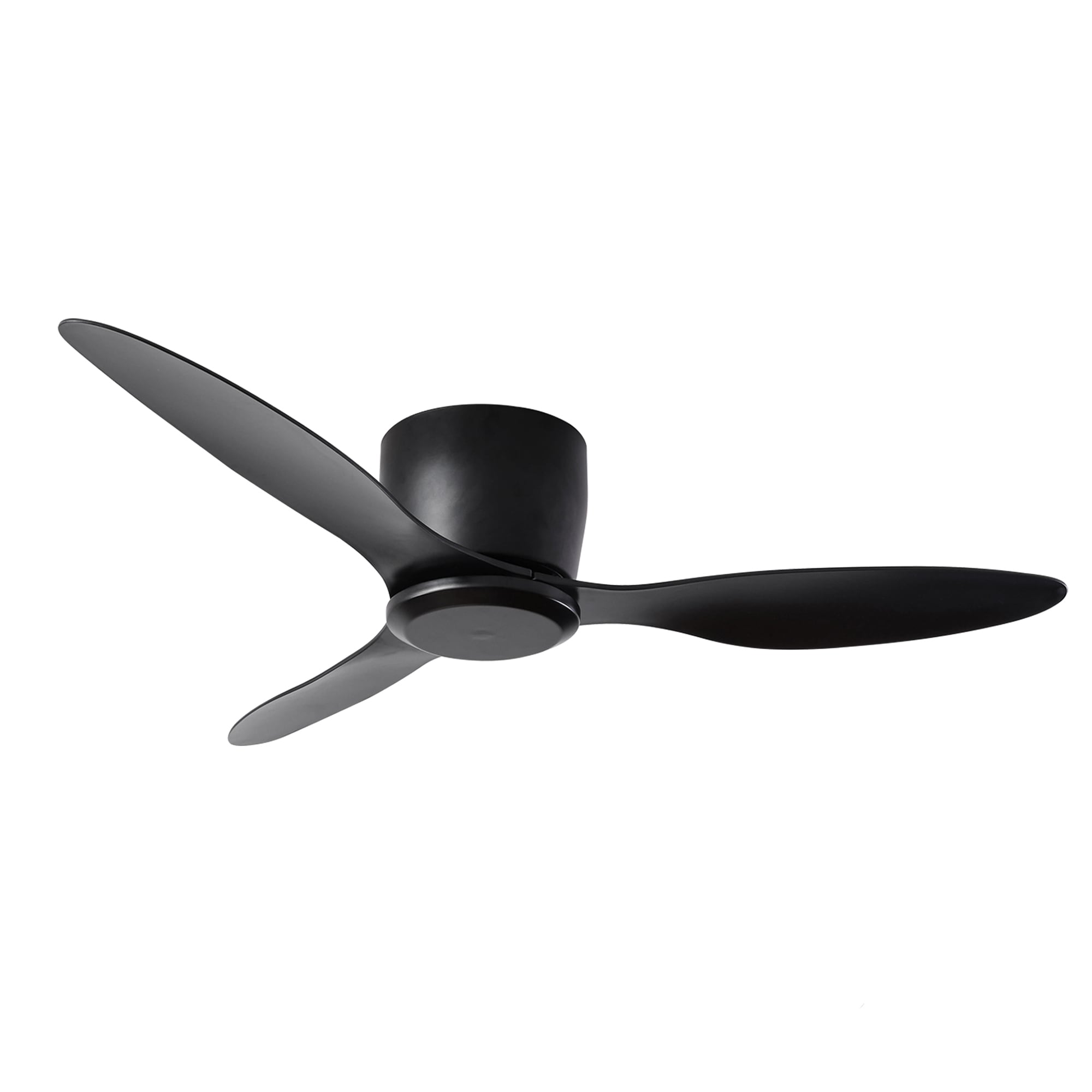 SINOFURN SYB510073BK 42-in Flush Mount Black with ABS Blades Ceiling Fan Without Light - Remote Included ( 3 -Blade )