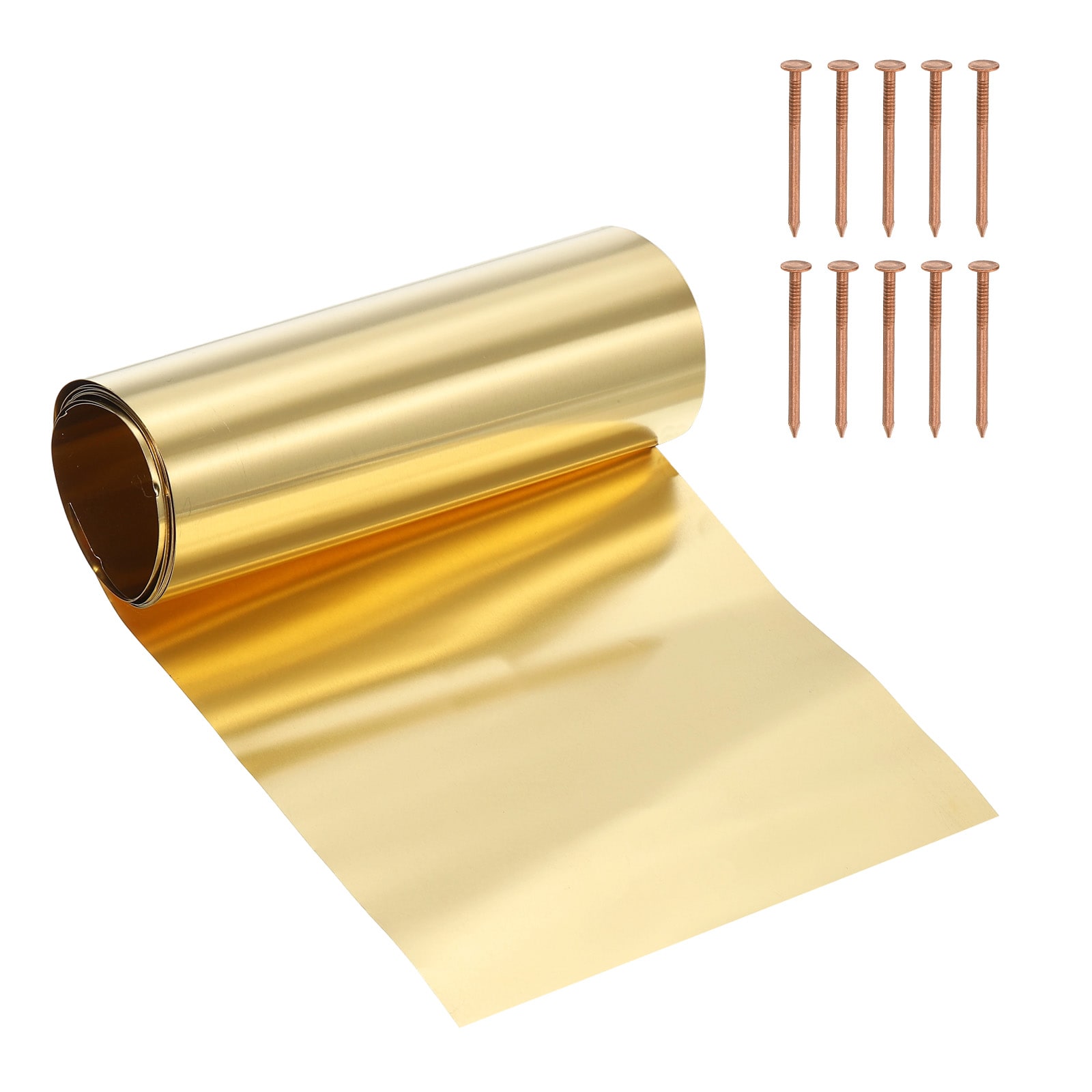 Unique Bargains Brass Sheet Roll Metal Film Brass Foil Plate  0.1 x 100 x 1000mm 28 Gauge(0.1mm) Thickness Fit for DIY Crafts Electrical Repair - Cylinder(1 Pack Brassy)