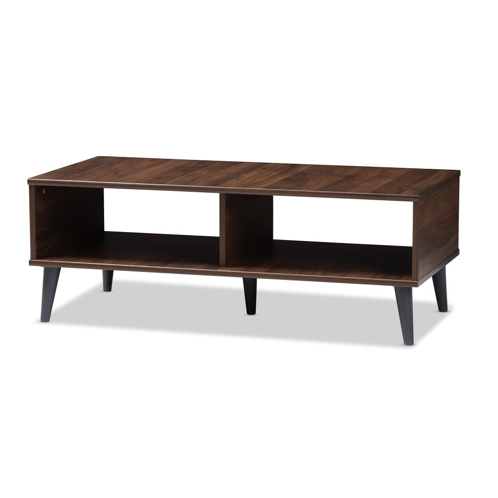 Baxton Studio Pierre Walnut Midcentury Coffee Table with Storage