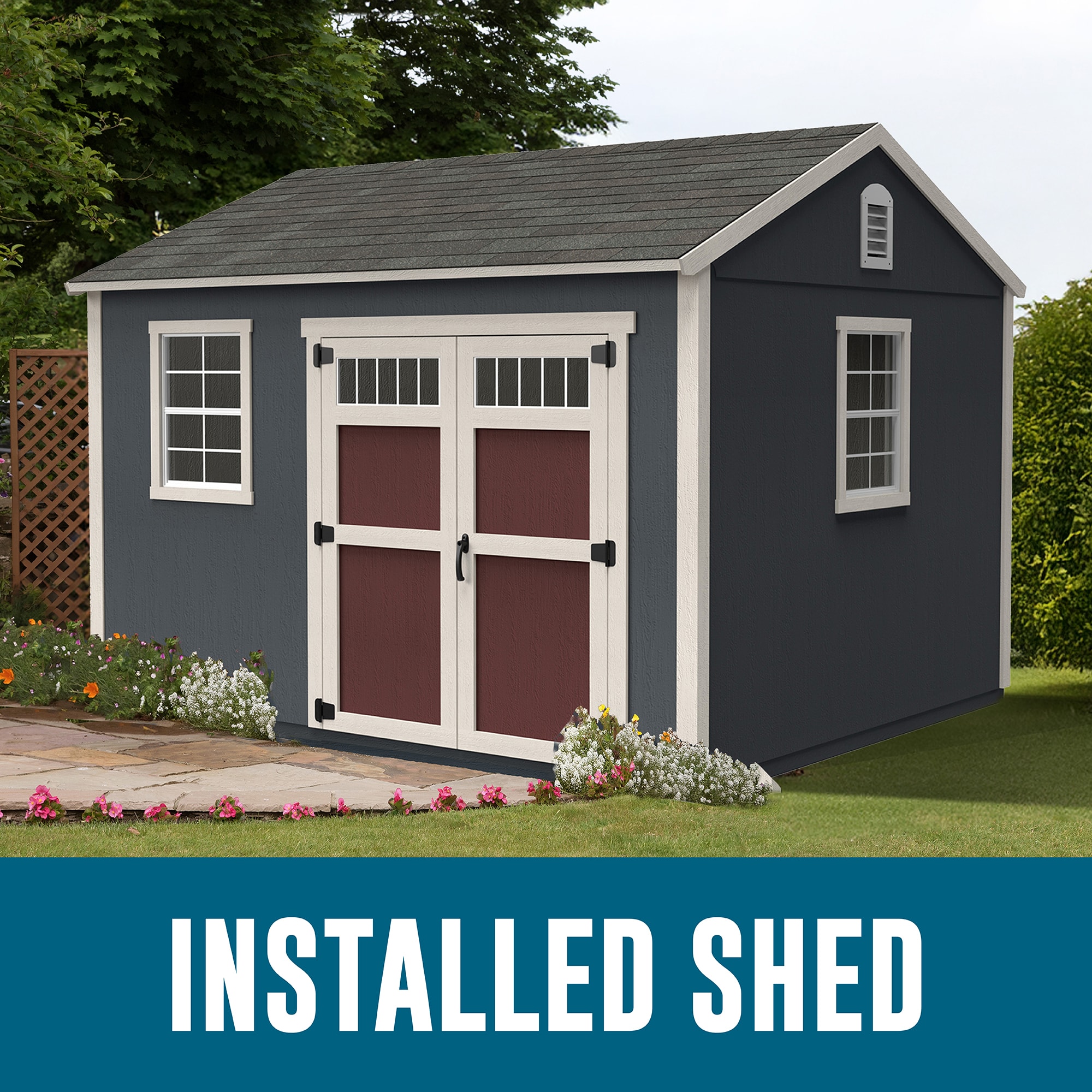 Heartland Lancaster 12-ft x 10-ft Gable Style Wood Outdoor Storage Shed with 2 Windows 1 Doors (Installation Included) #63449-9