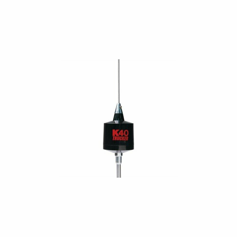  DAS16882 K40 Antennas and Accessories TR-40BK 49 Center Load Trucker CB Antenna- 3500 -Watt Black with Red K40 Logo