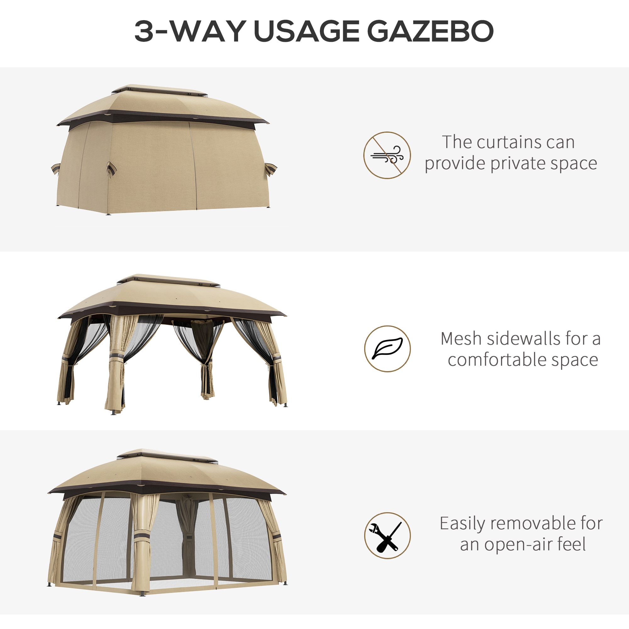 Kahomvis AOS-QP109-245 Wood-Resin-Gazebos - View #5