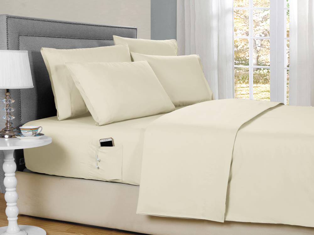 Duck River Textile MFFCM=16 /3653 Full 200 -Thread Count Polyester Cream 6 -Piece Bed Sheet Set
