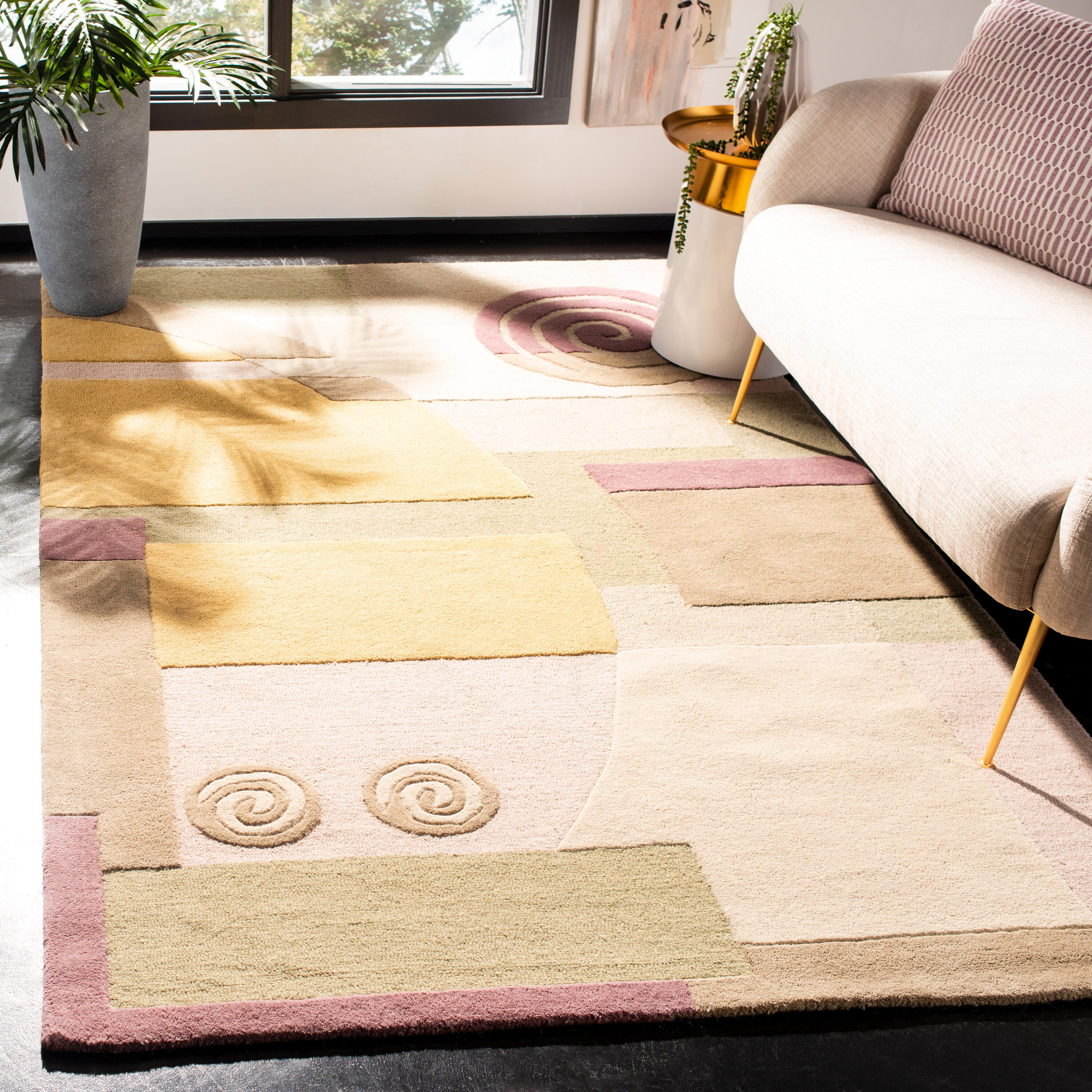 Safavieh RD643A-2 Rodeo Drive Ralda 2 x 3 (ft) Tufted Wool Beige Rectangular Indoor Geometric Bohemian/Eclectic Throw rug