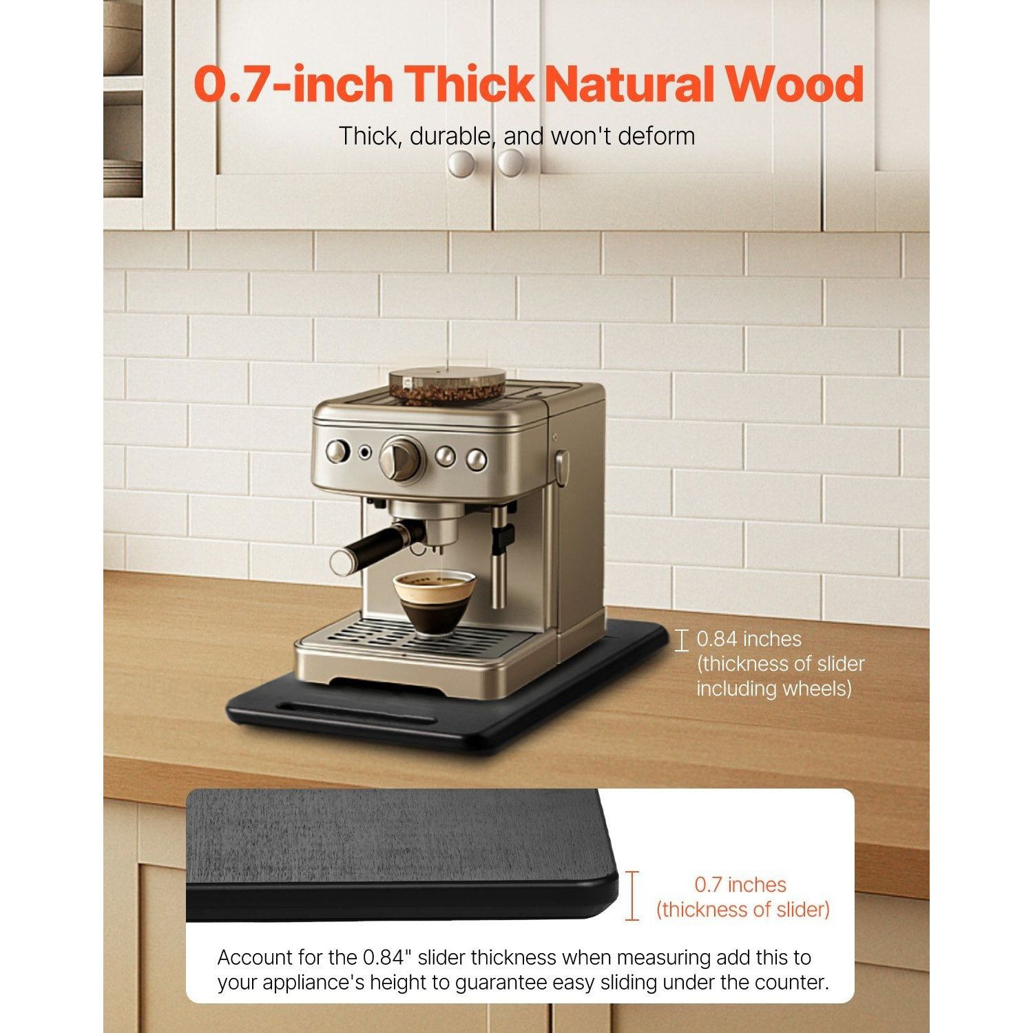 Slickblue 16 x 12-in Wood Rolling Furniture Slider Tray for Ovens ...