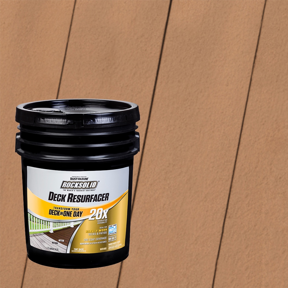 Rust-Oleum 319565T RockSolid 20X Deck Resurfacer Pre-Tinted Cedar Solid Exterior Wood Stain and Sealer in One ( 4-gallon )