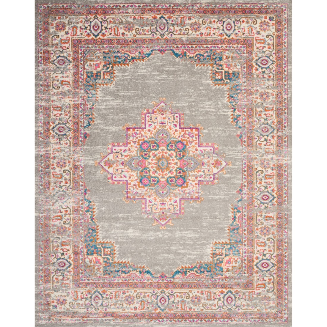 HomeRoots 4000385318 8 x 10 (ft) Polypropylene Grey Rectangular Indoor Area rug