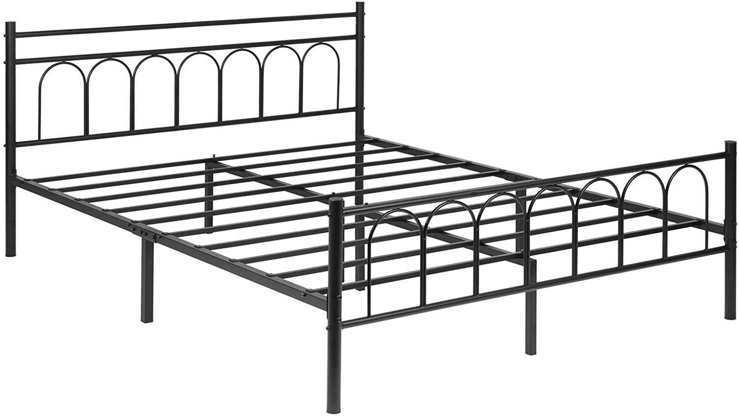 GZMR Queen Size Black Metal Bed Frame With Large Storage Space Under ...