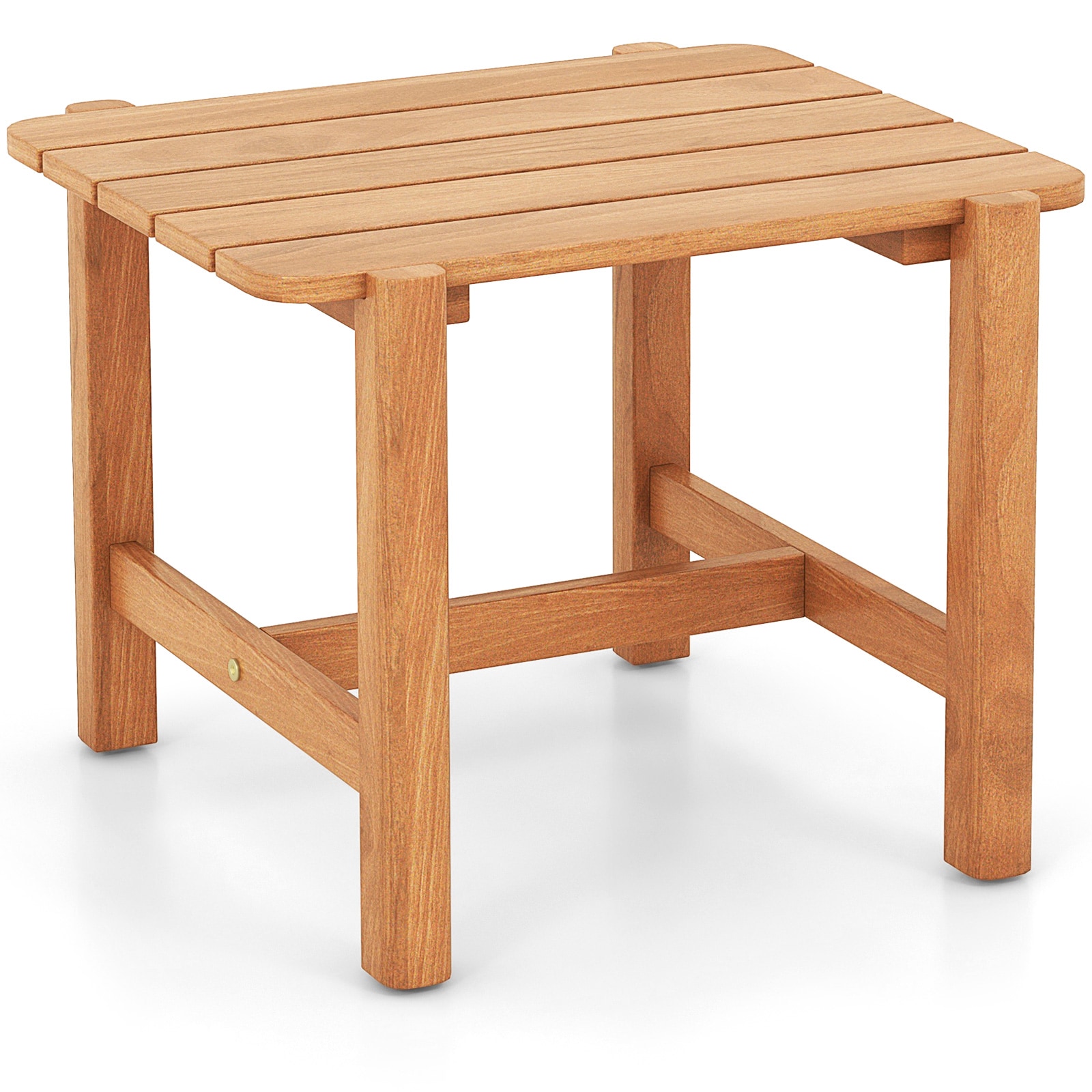 Slickblue D-CO-95911VJ Natural Rectangle Outdoor Table 18W x 19.5L Teak Wood Side Table for Porch Deck or Garden