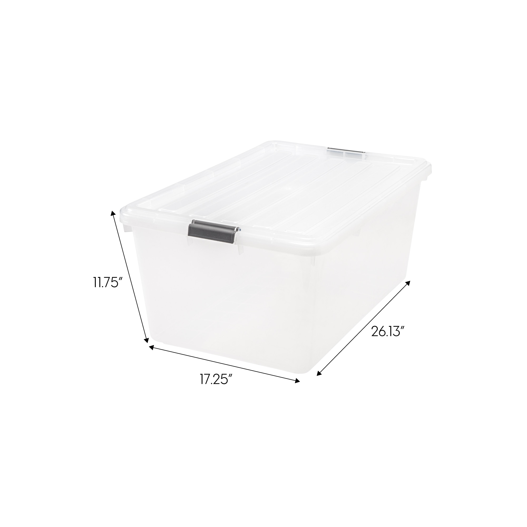 123 Quart Large Plastic Storage Bins Waterproof, Utility Tote Organizing Container Box with Buckle Down Lid, Collapsible Clear Plastic Storage Box