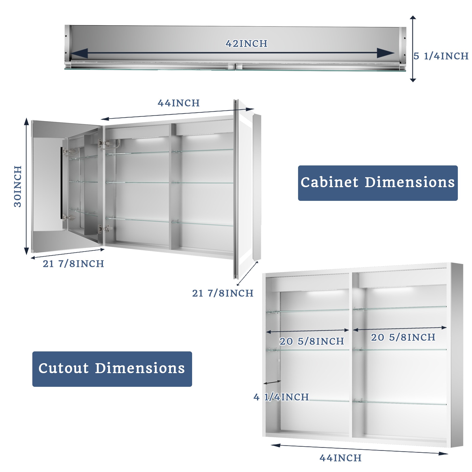 ExBrite 2026V3L1226XD2 Bathroom-Medicine-Cabinets - View #4
