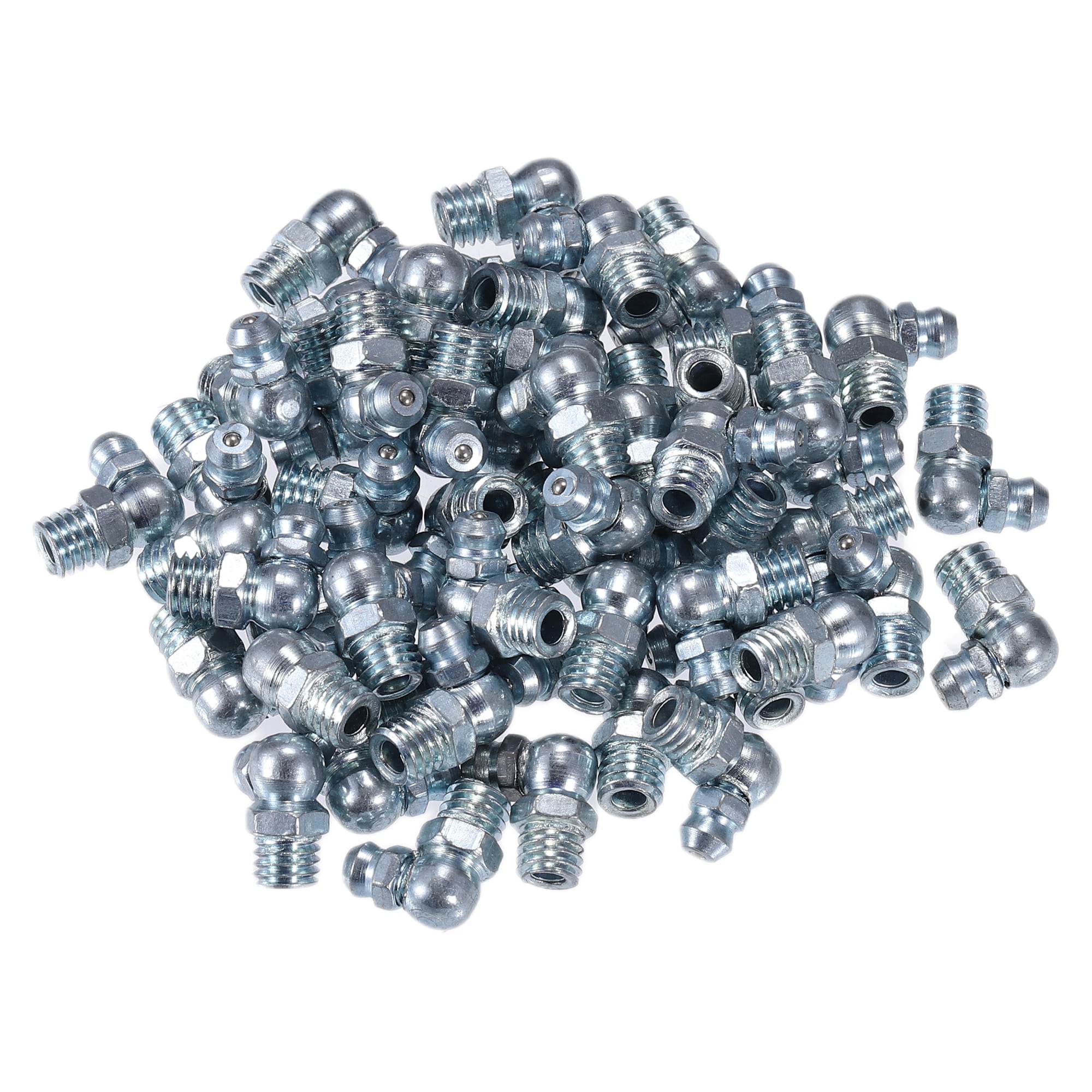 Unique Bargains 50pcs M8x1.25 Grease Nipple Fitting 90 Degree Right Angle Galvanized Steel Grease Zerk Fitting Adapter for Car Truck Mechanical Lubrication