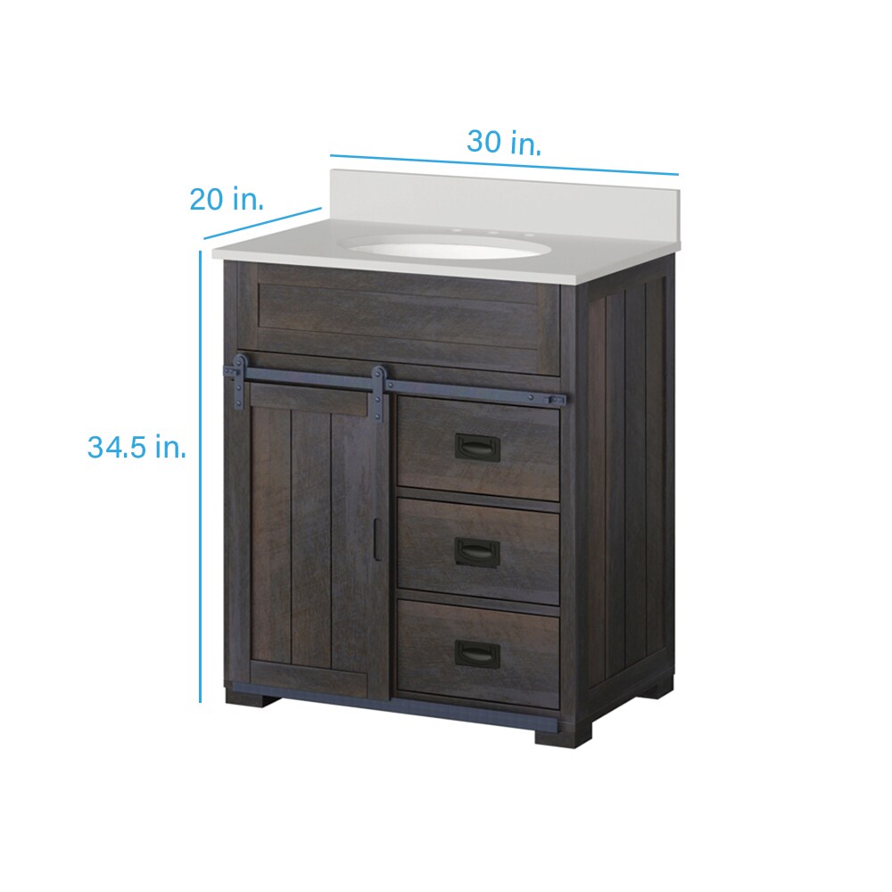 Style Selections Morriston 30-in Distressed Java Undermount Single Sink ...