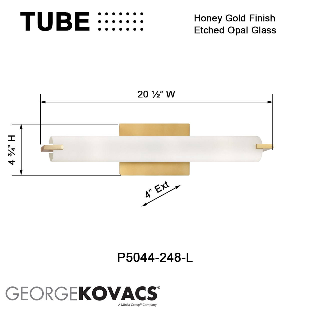 George Kovacs Tube 20.5-in 1-Light Honey Gold LED Modern/Contemporary  Vanity Light in the Vanity Lights department at